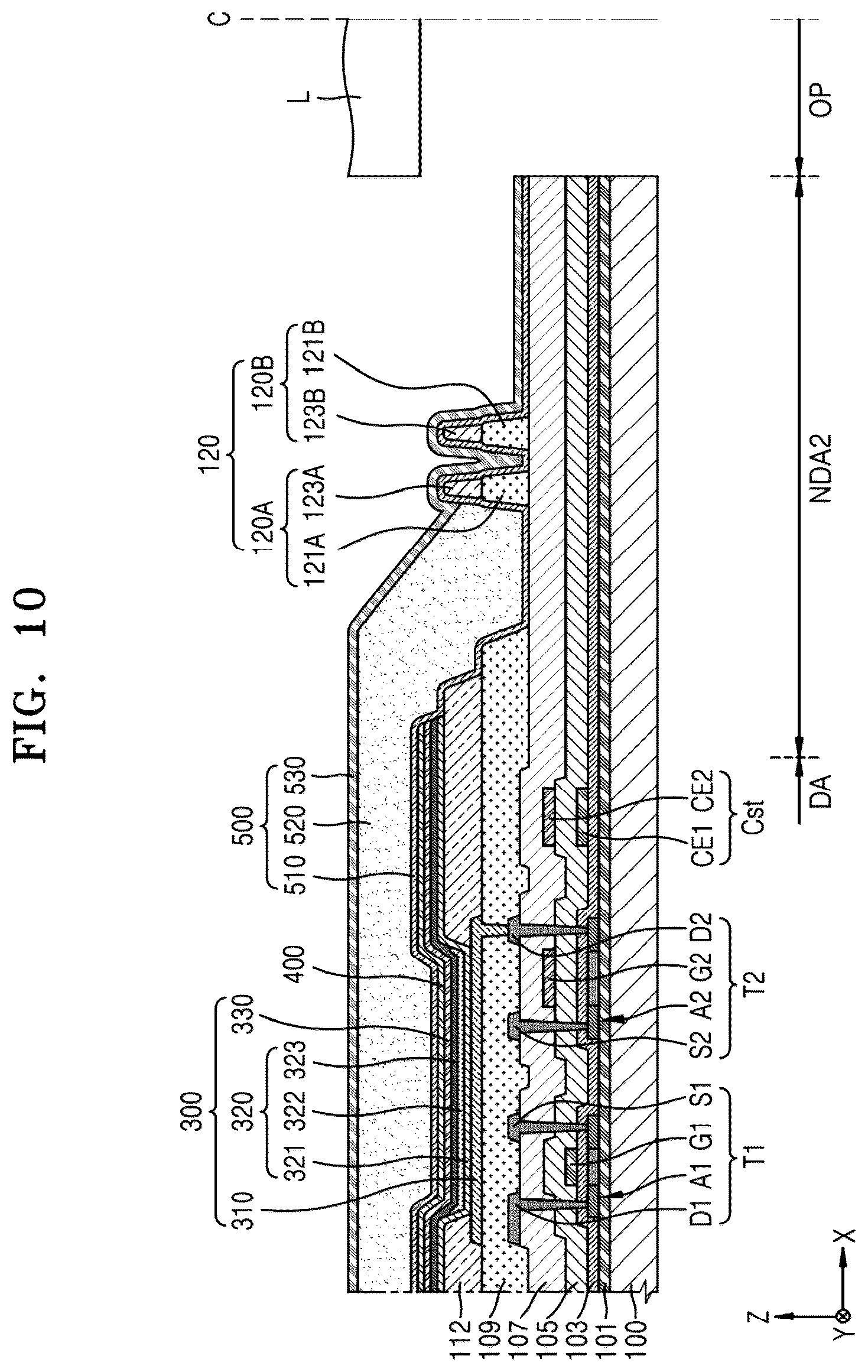 Patent US12492462 Figure 10 – Method of making a display apparatus using a selective mask structure