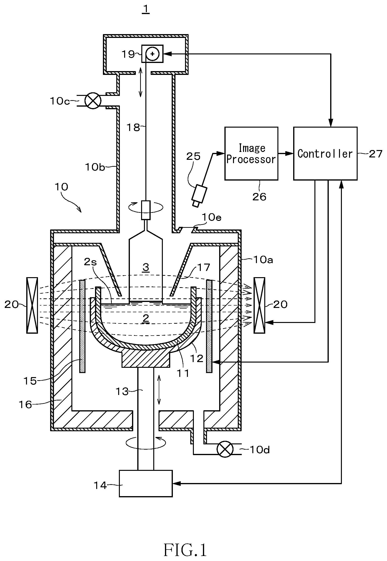 Patent US12492489 — Single crystal manufacturing method, magnetic field generator, and single crystal manufacturing apparatus — Figure 1