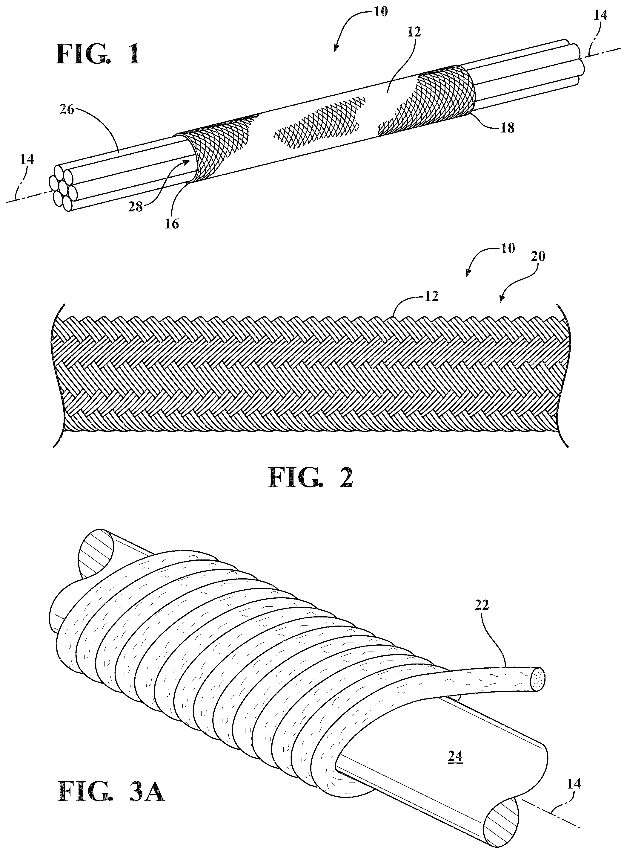 Patent US12492495 — Braided tubular textile sleeve with hybrid yarns and method of construction thereof — Figure 1