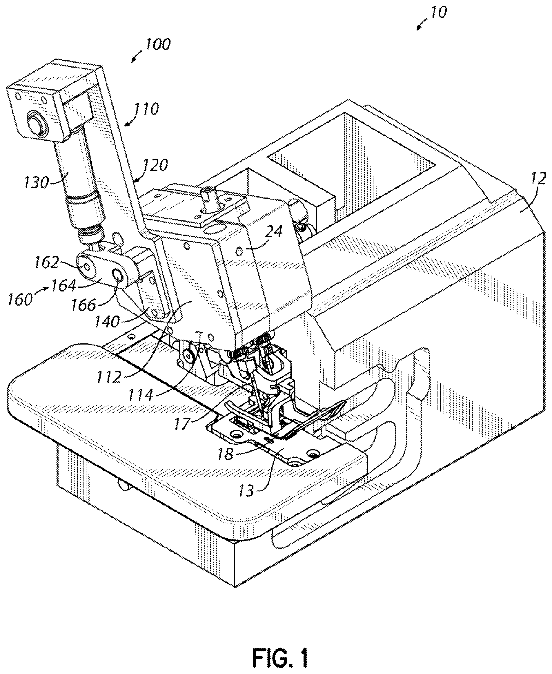 Patent US12492497 — Sewing machine with adjustable stepping height and related methods — Figure 1