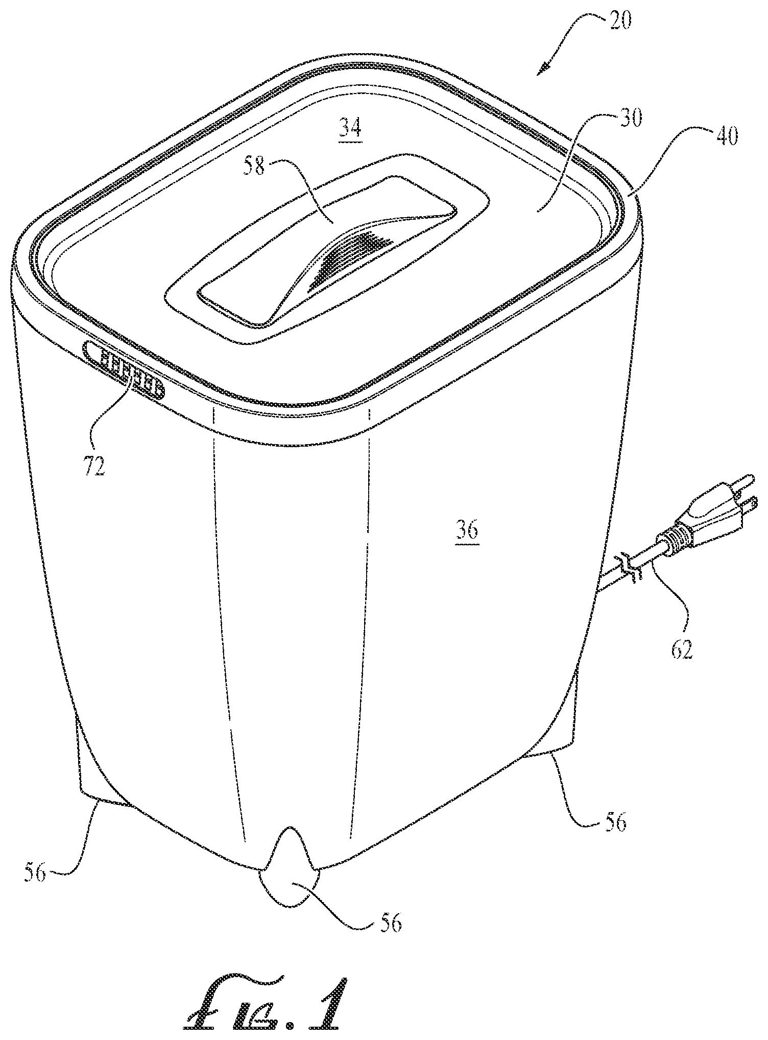 Patent US12492505 Figure 1 – Fabric article warmer and dryer