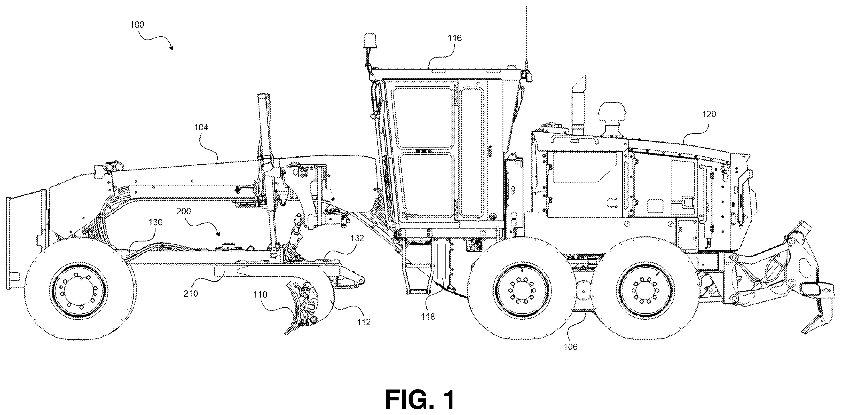 Patent US12492528 Figure 1 – Hydraulic systems for grading machines