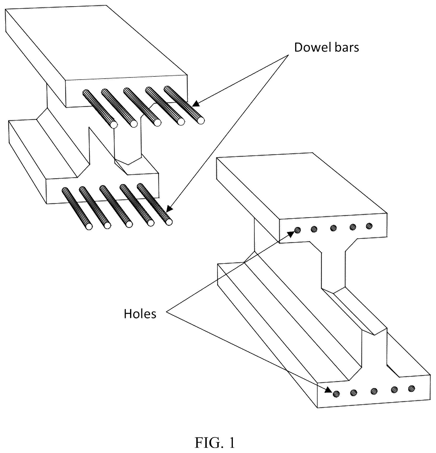 Patent US12492546 — Systems and methods for connecting UHPC structural elements — Figure 1
