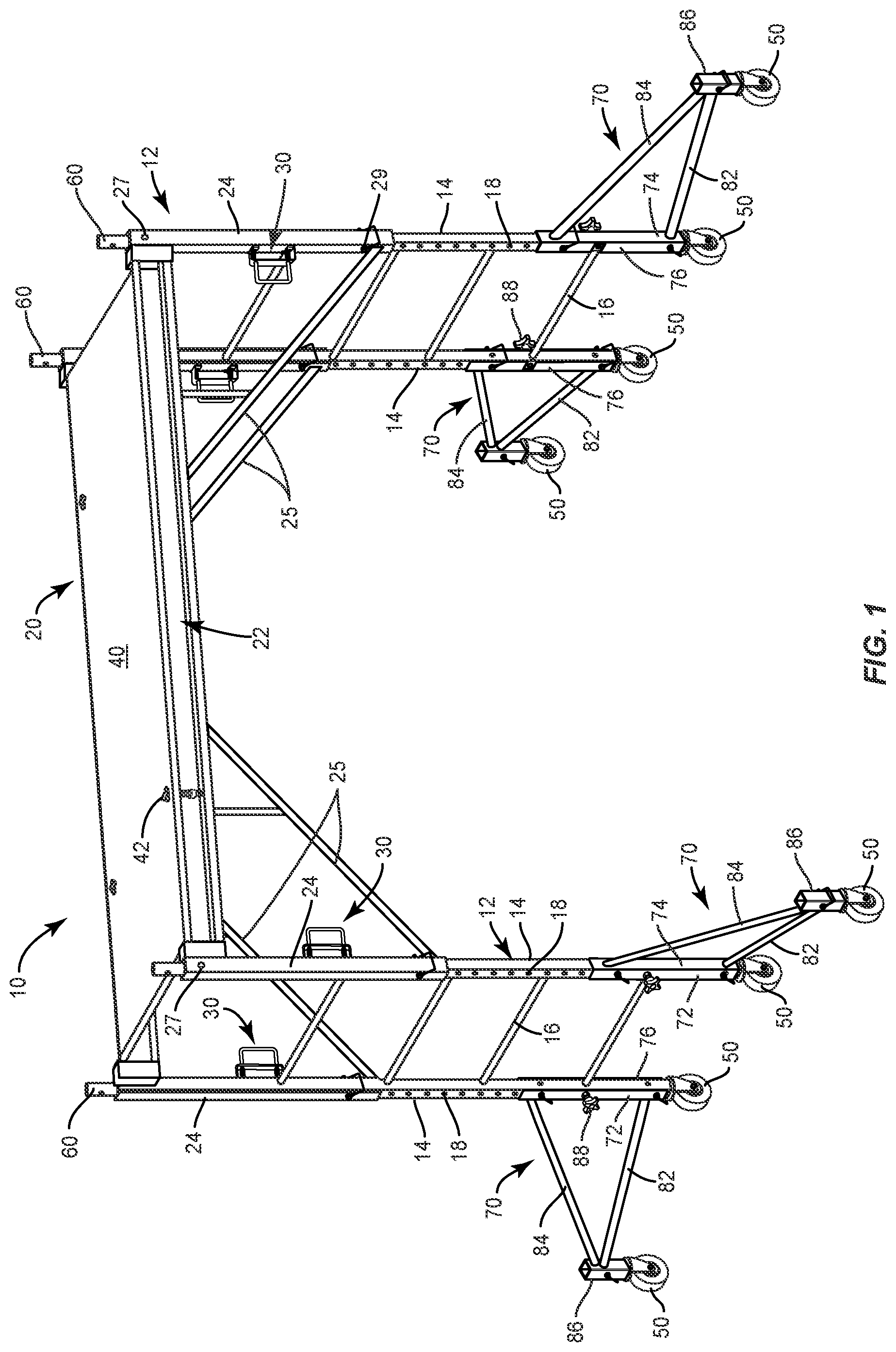 Patent US12492565 — Outrigger for multi-function scaffold — Figure 1
