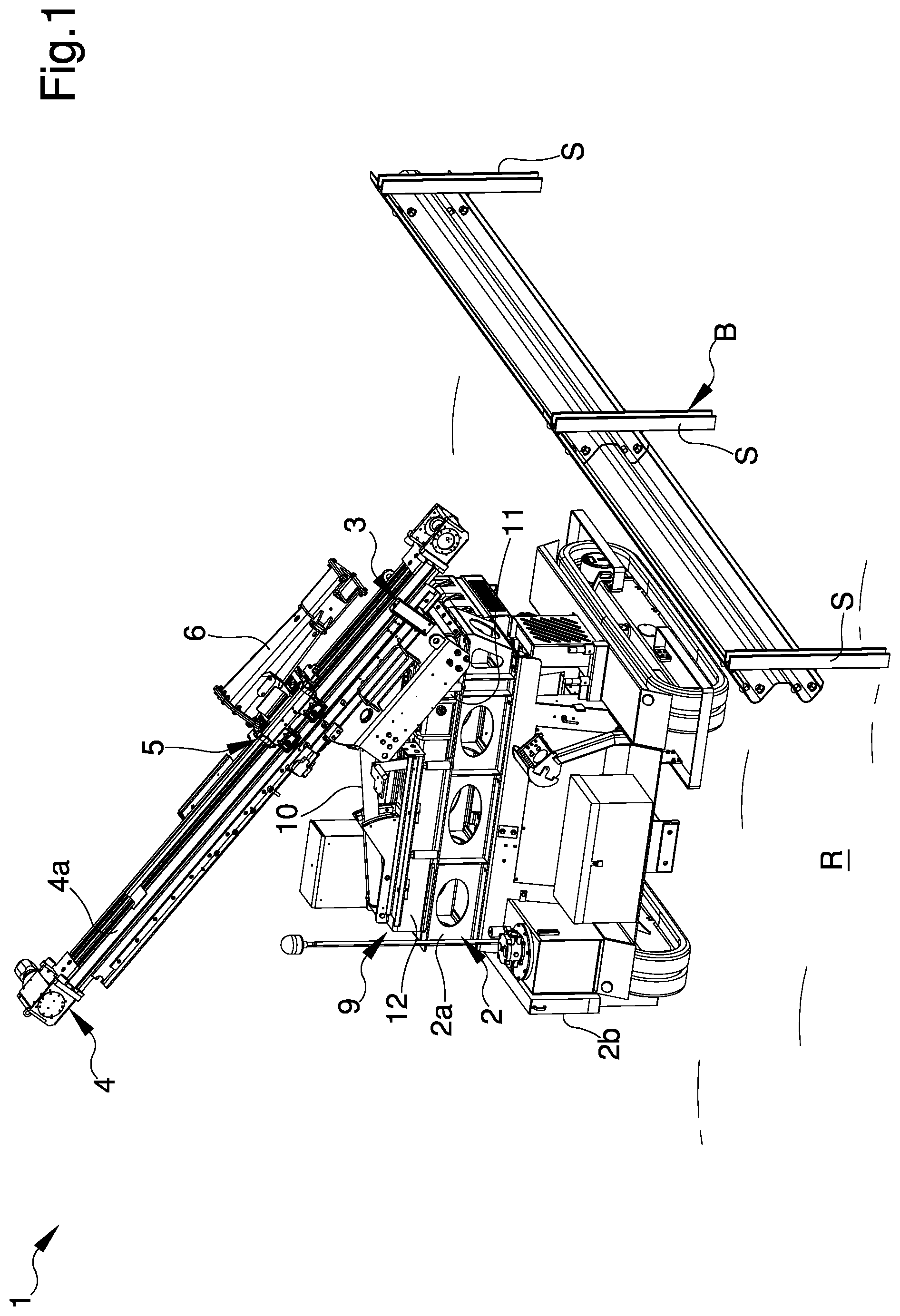 Patent US12492570 — Machine for the introduction of poles into the ground, particularly for the reinforcement of safety barriers — Figure 1