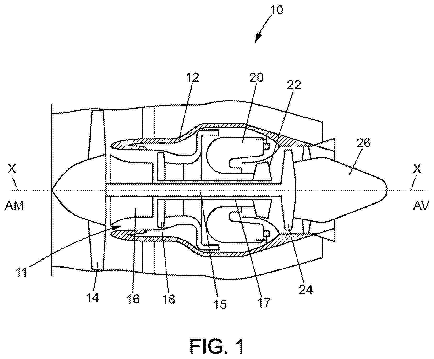 Patent US12492644 — High-pressure gas turbine for turbomachine and turbomachine — Figure 1