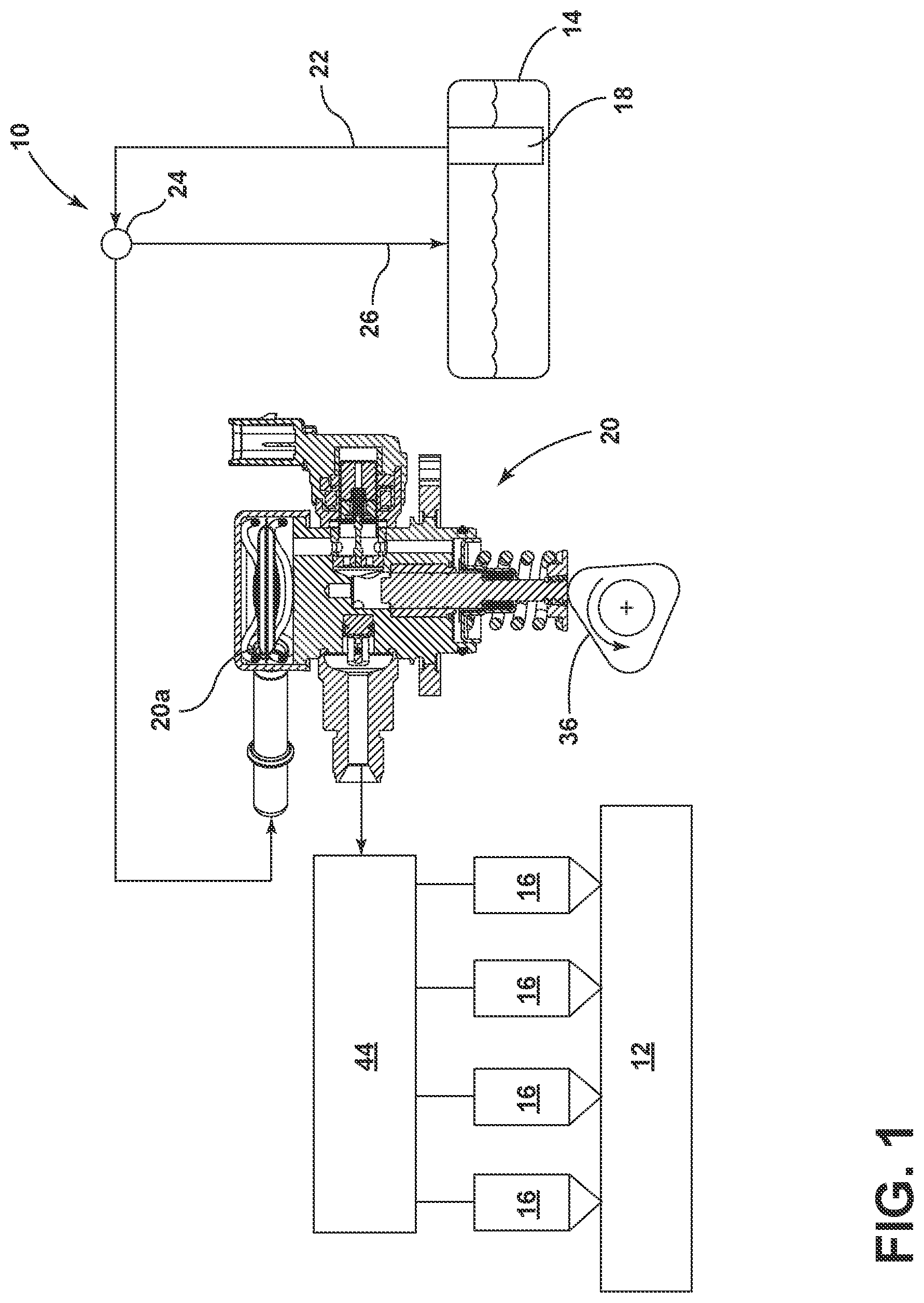 Patent US12492690 — Overmolded coil assembly for a fuel pump — Figure 1