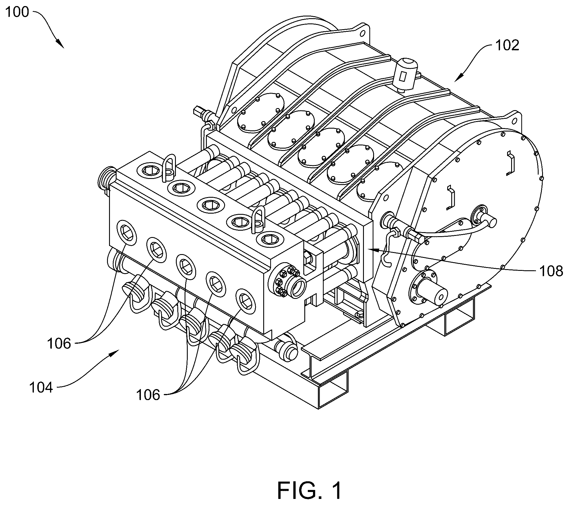 Patent US12492697 — System and method for reduced thread stress for buttress style threads used in frac pump fluid ends — Figure 1