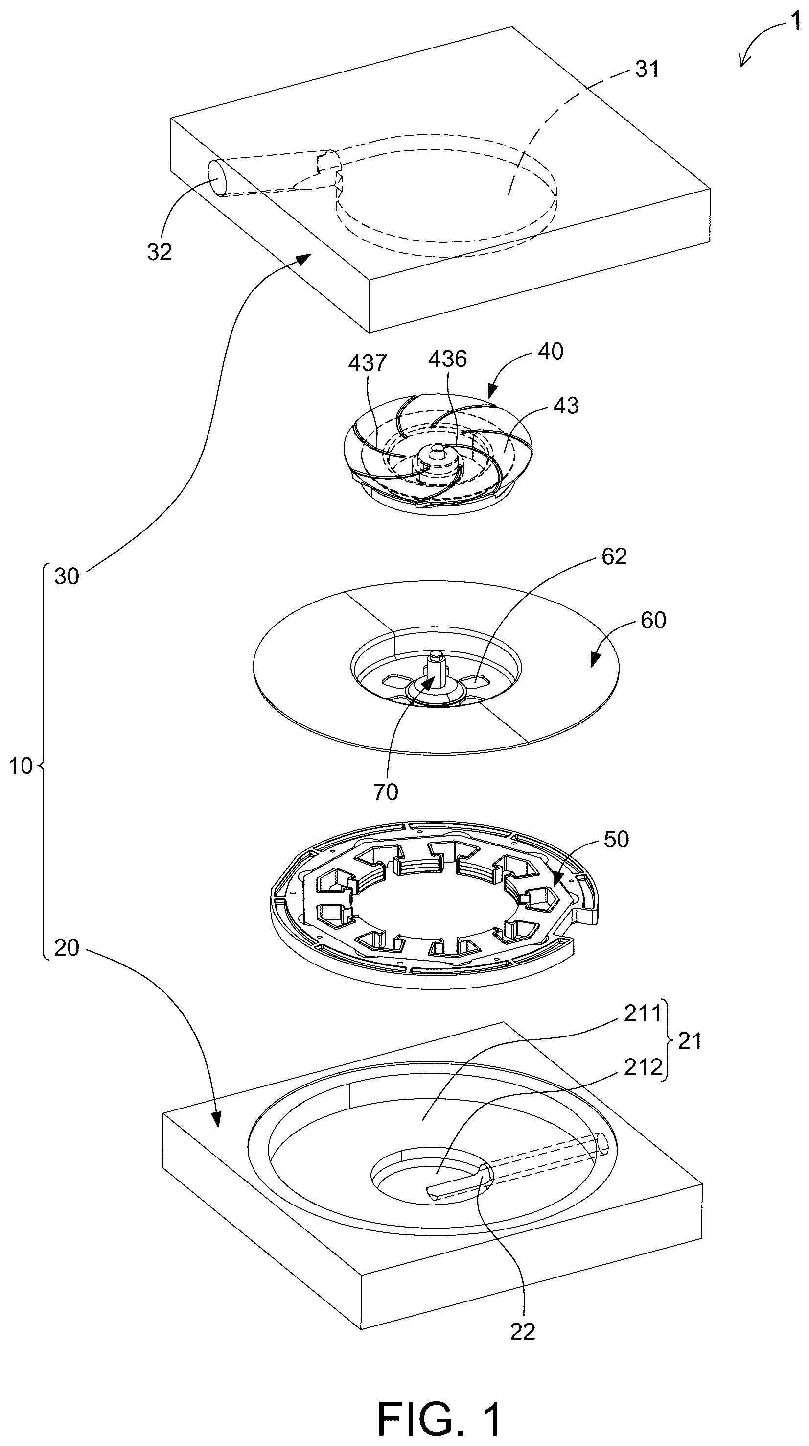 Patent US12492705 Figure 1 – Water pump structure and rotor thereof