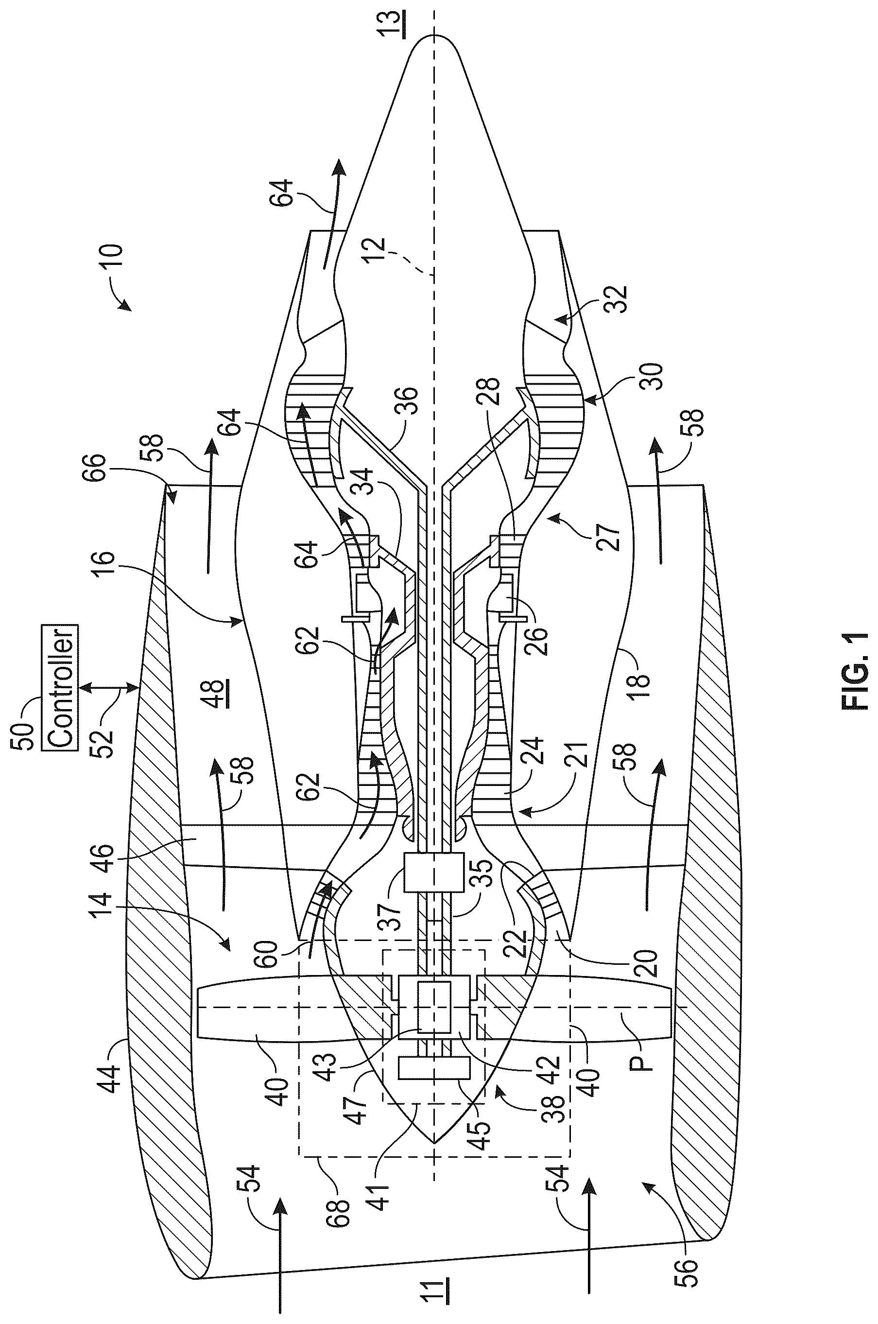 Patent US12492708 Figure 1 – Fan assembly for a gas turbine engine