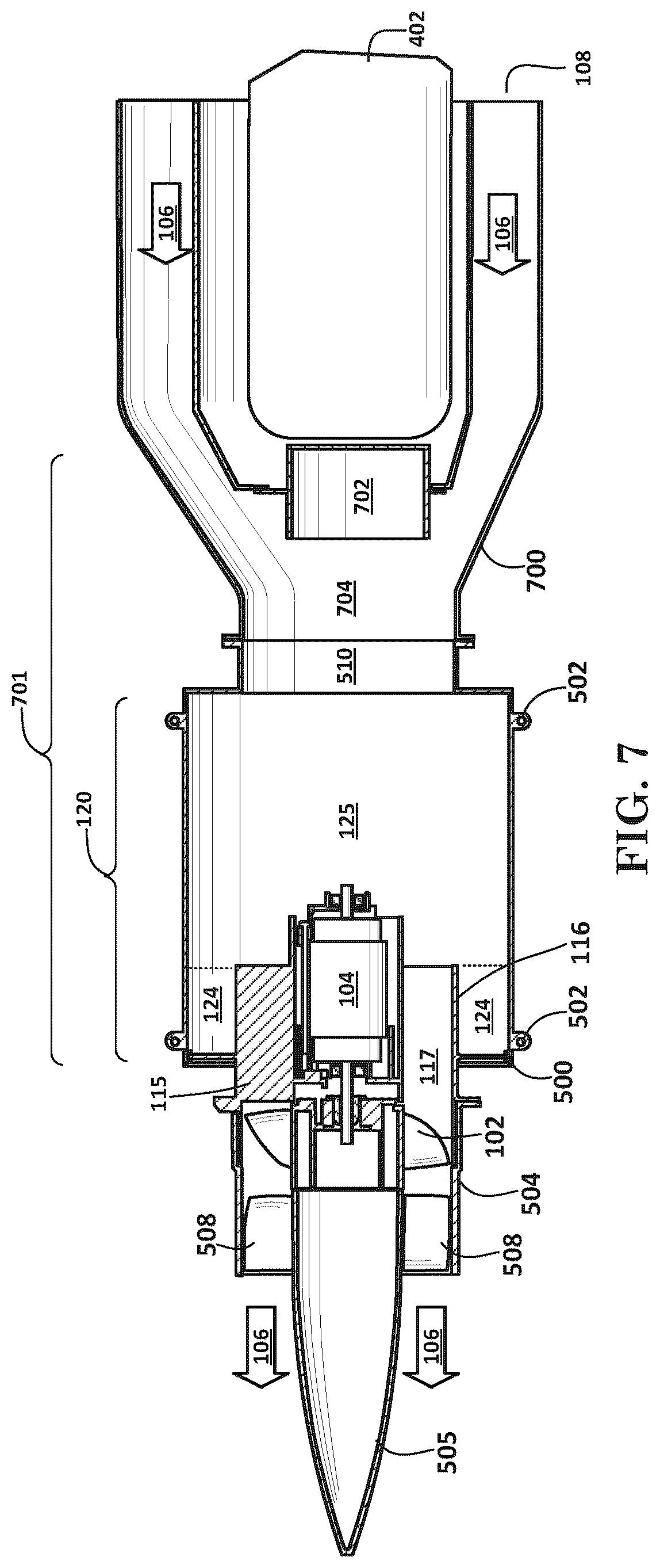Patent US12492715 Figure 6 – Debris blower with sound attenuation resonator