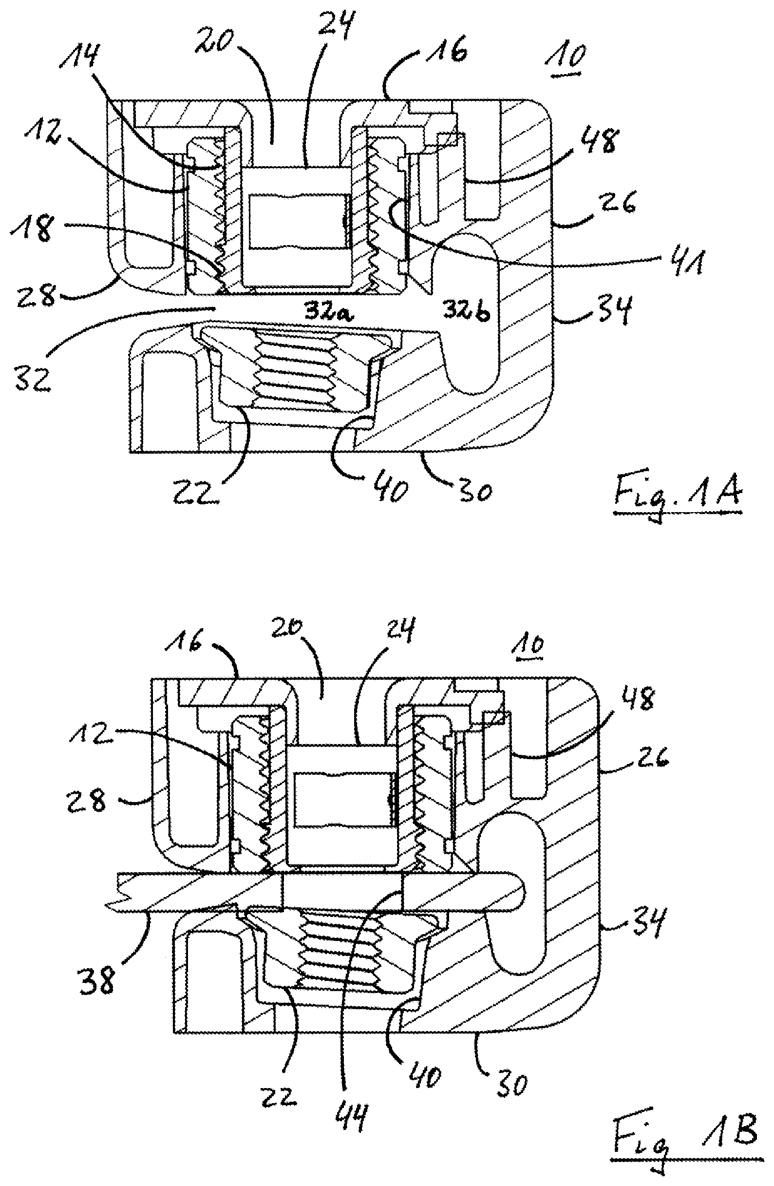 Patent US12492719 Figure 1 – Tolerance compensation device