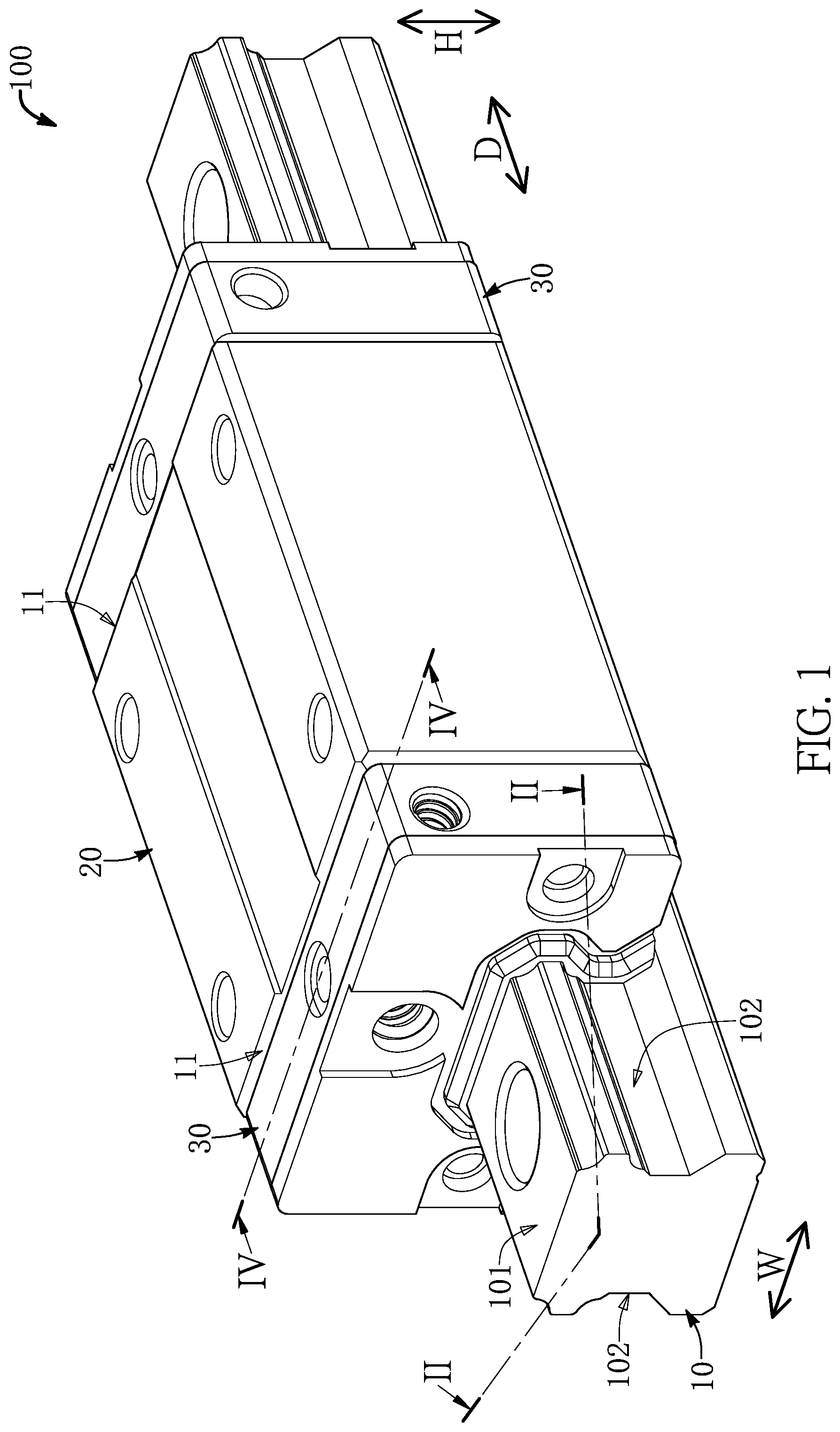 Patent US12492724 — Linear guideway and upper dustproof member thereof — Figure 1
