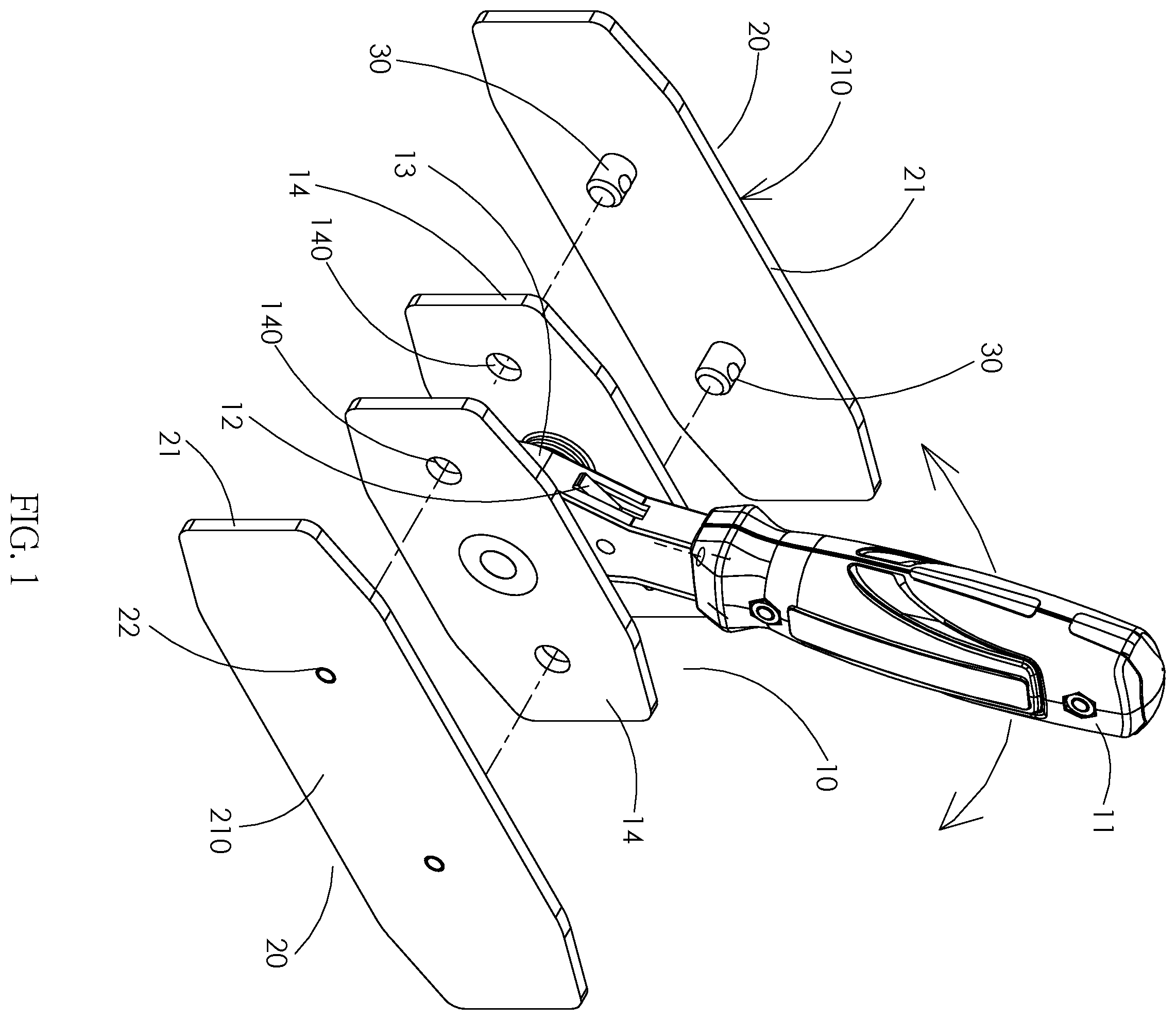 Patent US12492730 — Disc brake piston retraction tool with backing plate expansion structure — Figure 1