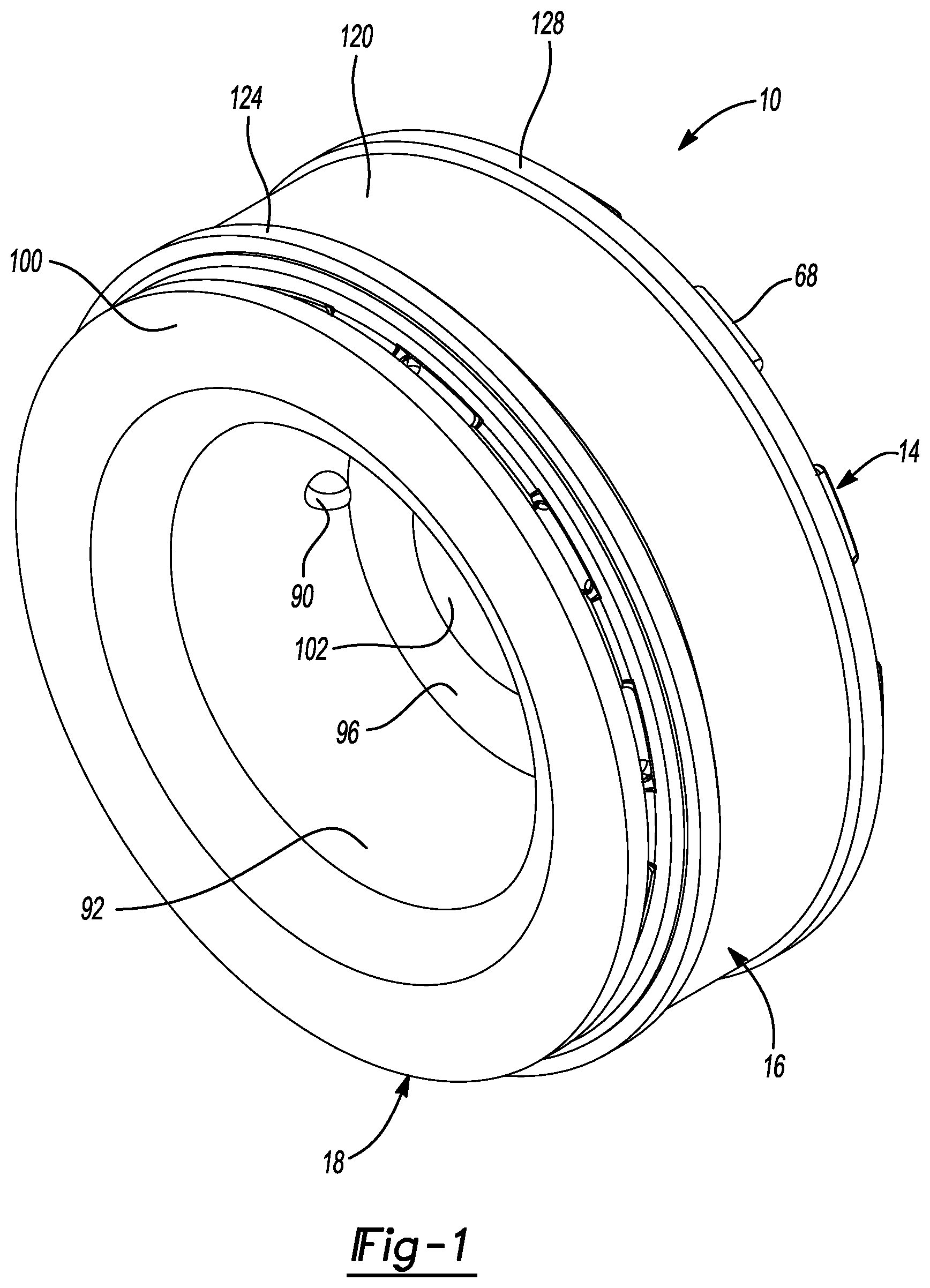 Patent US12492734 — Elastomeric mount with single ferrule for snubbing in one axial direction — Figure 1