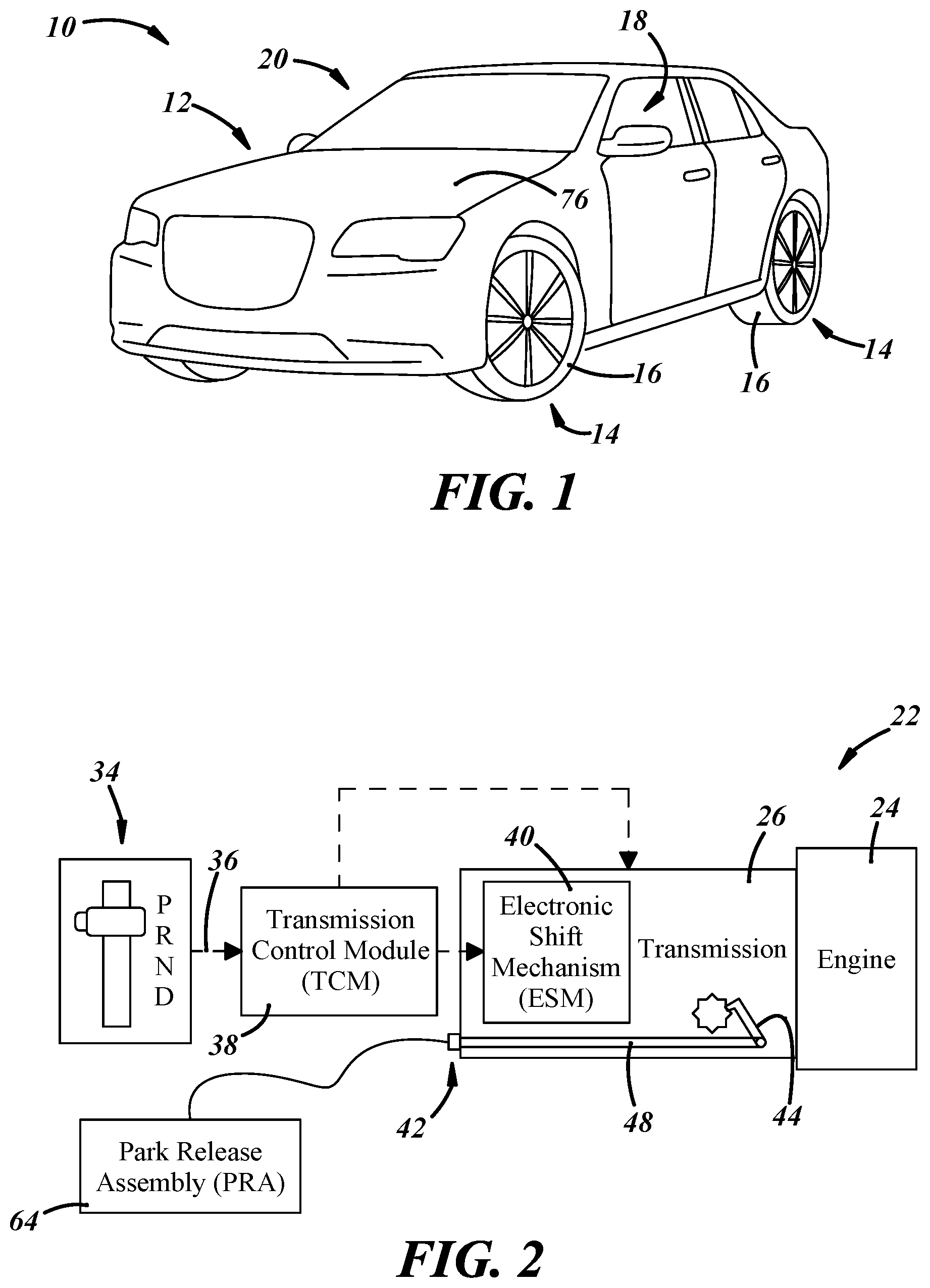 Patent US12492747 — Park release mechanism with deployable handle and indicator — Figure 1