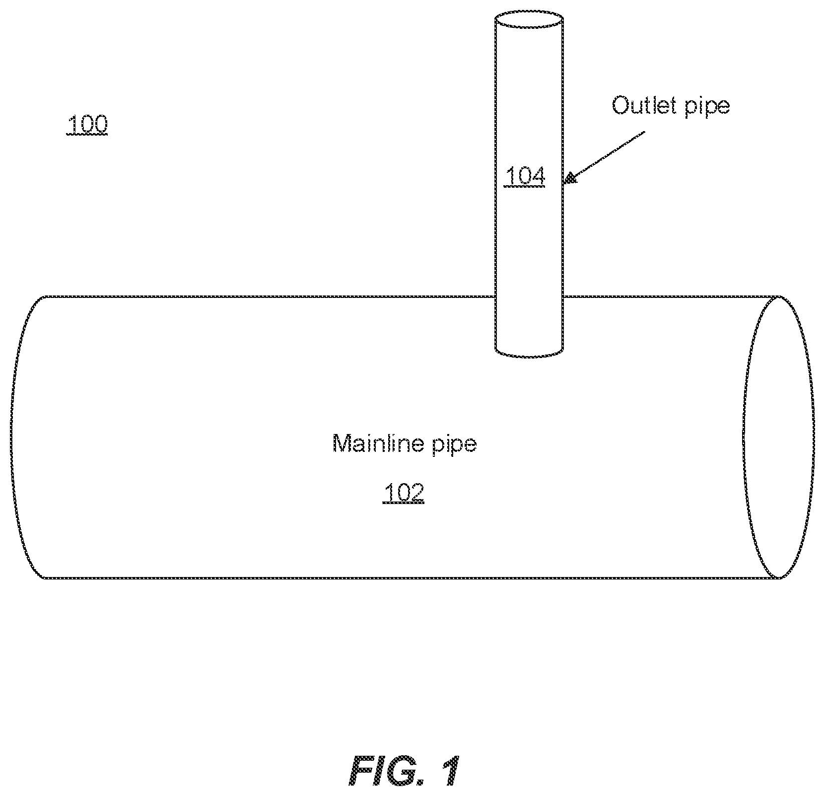 Patent US12492774 — Connector for mainline pipe and outlet pipe — Figure 1