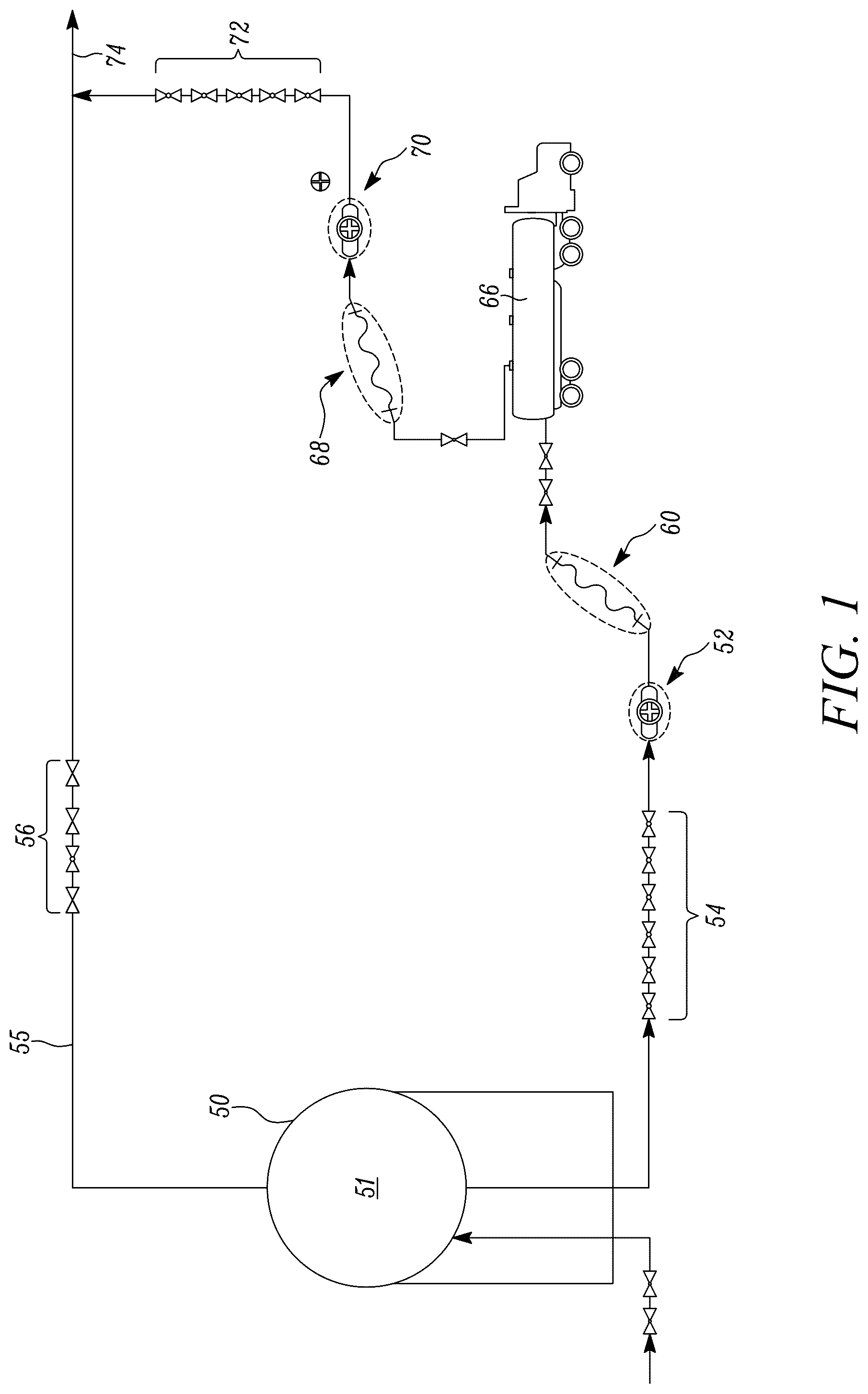 Patent US12492784 — System and method for high flow rate liquid hydrogen tank filling — Figure 1