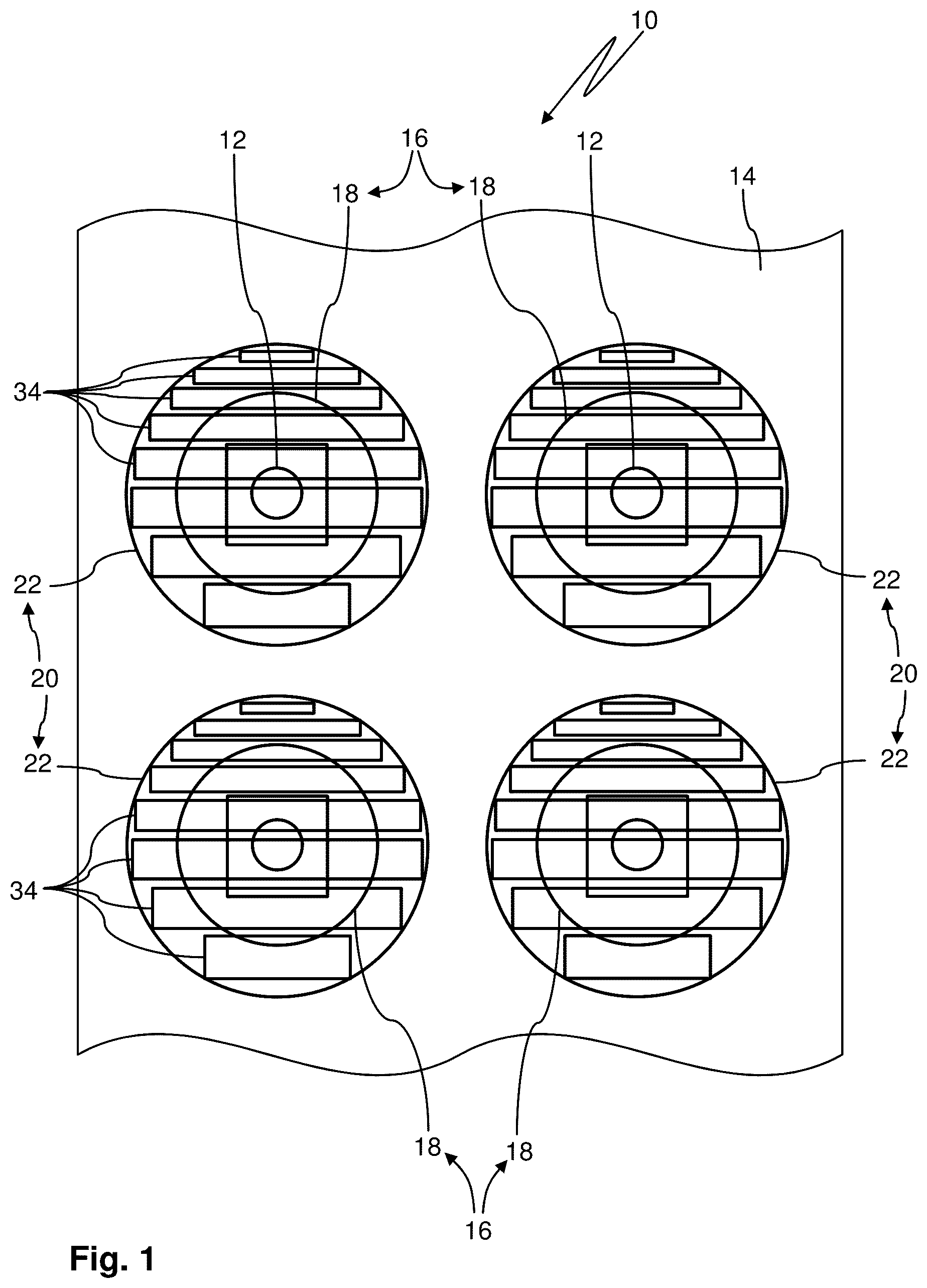 Patent US12492801 — Luminous film for radiating light in a directed manner — Figure 1