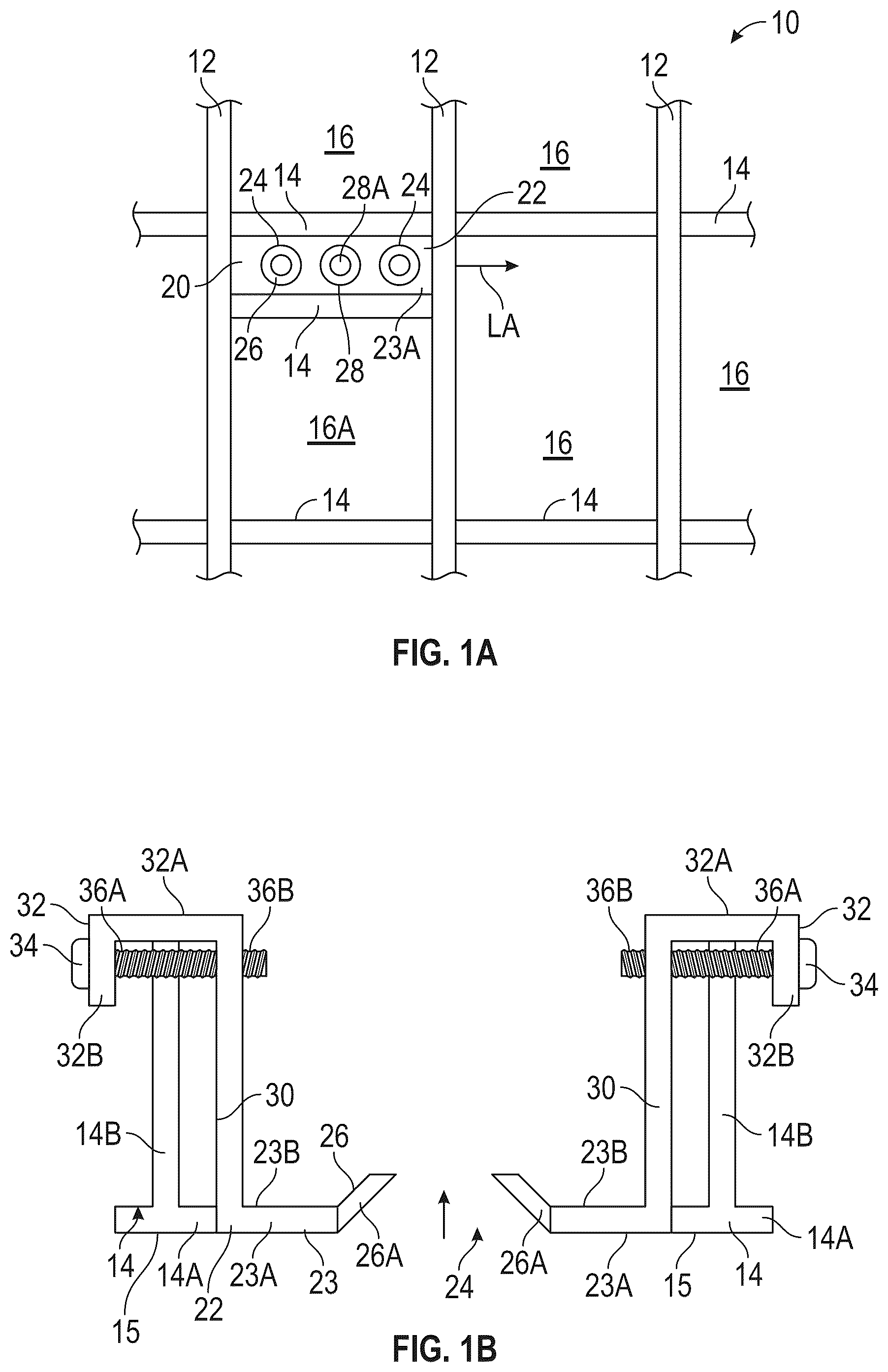 Patent US12492806 Figure 1 – Suspended ceiling system with a light fixture assembly