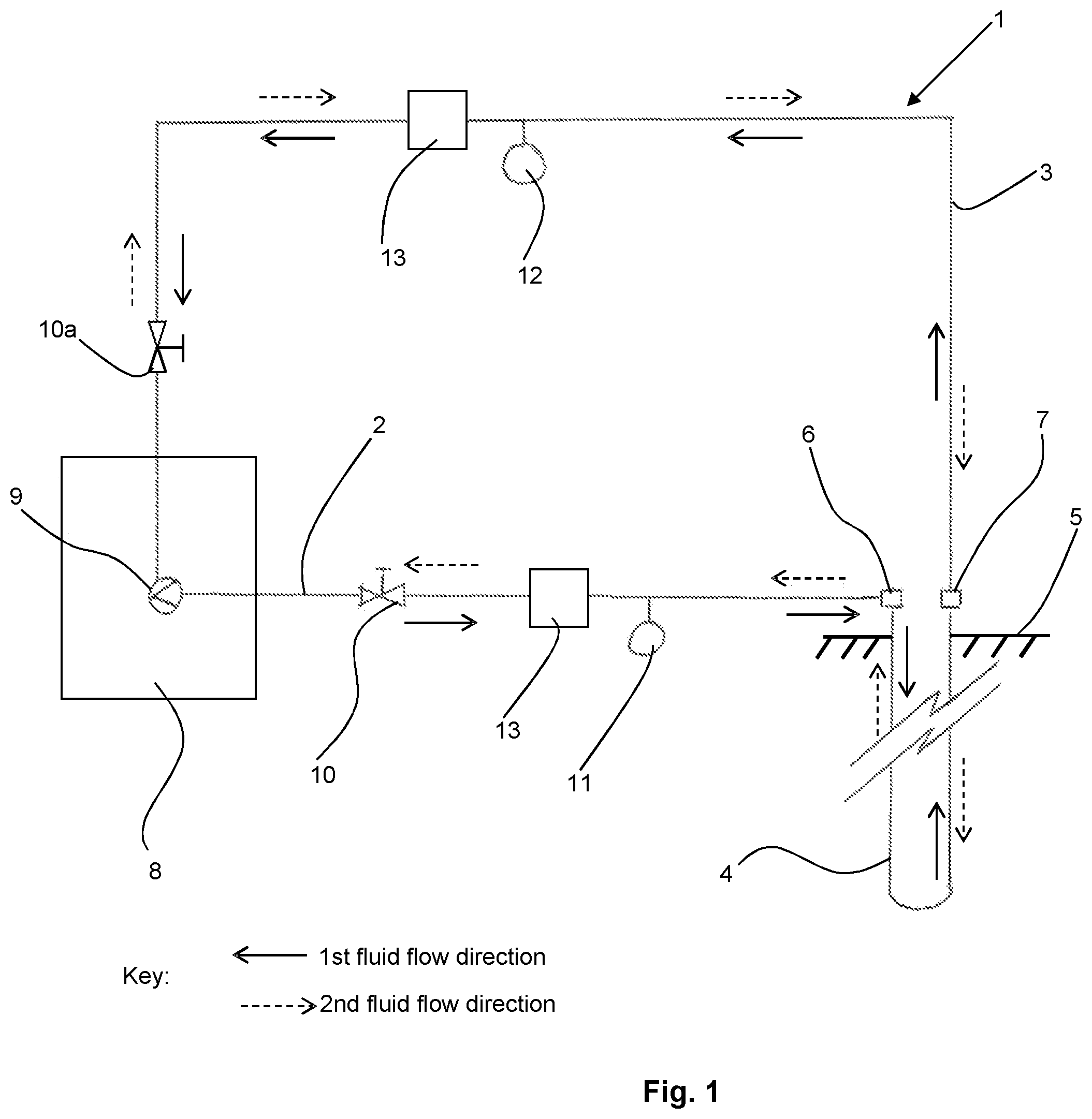 Patent US12492871 Figure 1 – Apparatus for the assessment of the performance of a ground source heat exchanger and associated test methods