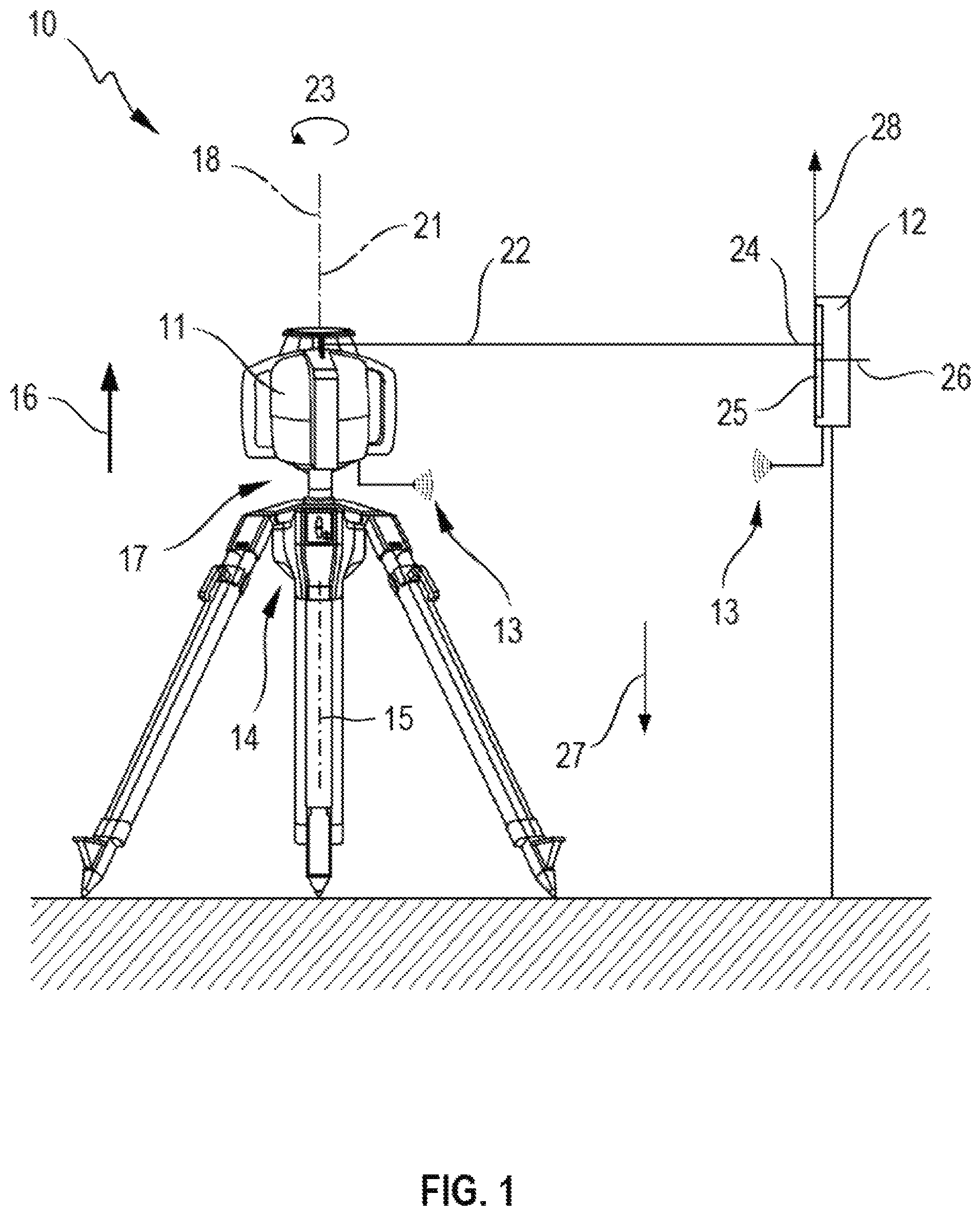Patent US12492895 — Method for comparing a received beam incident on a laser receiver with a rotating laser beam — Figure 1
