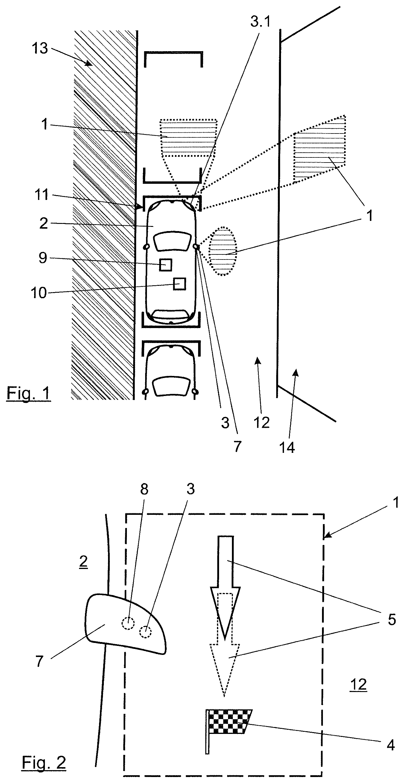 Patent US12492912 Figure 1 – Method for projecting at least one light pattern into a vehicle environment and vehicle having at least one projector