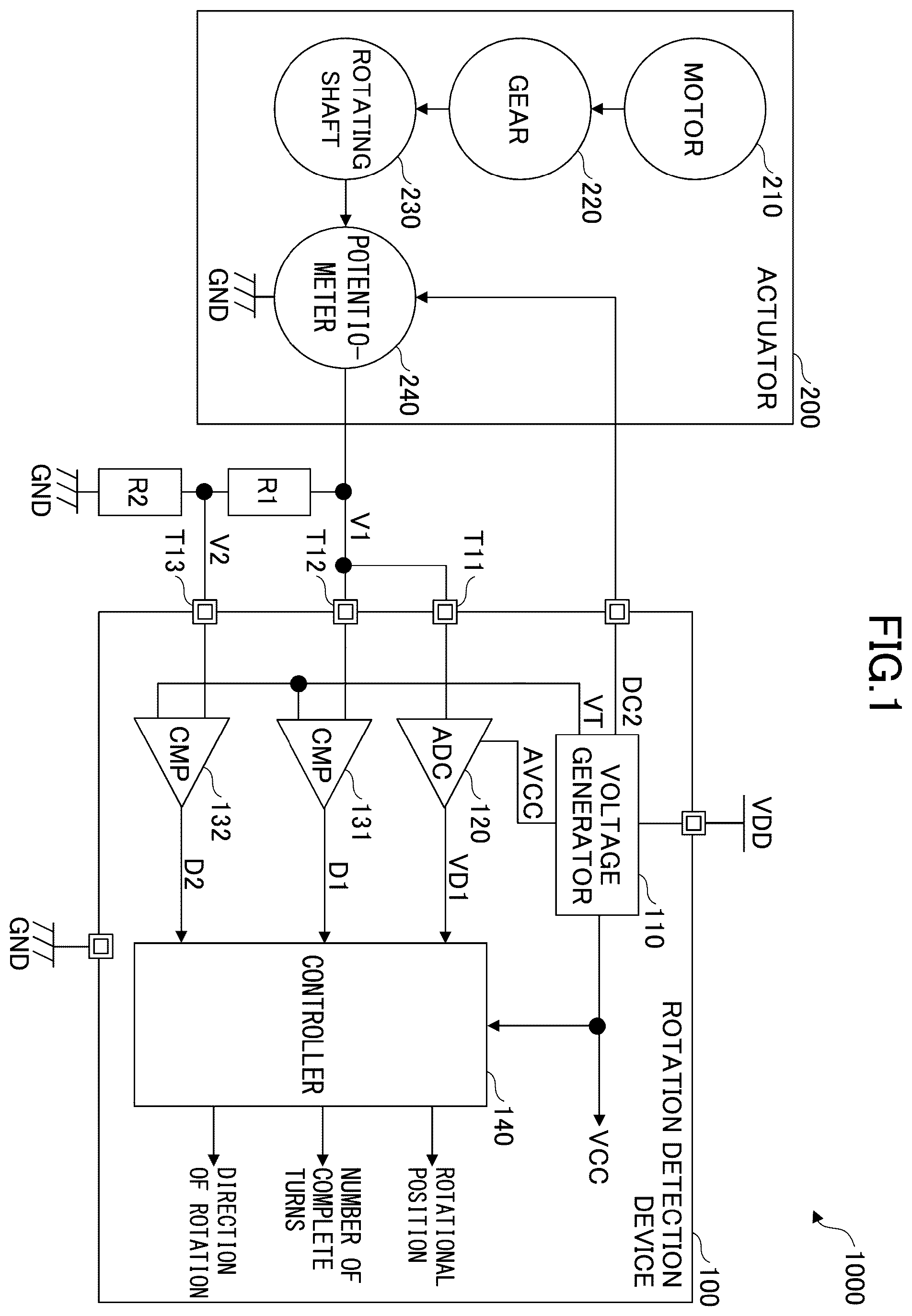 Patent US12492917 — Rotation detection device, rotation detection method, and rotation detection program — Figure 1
