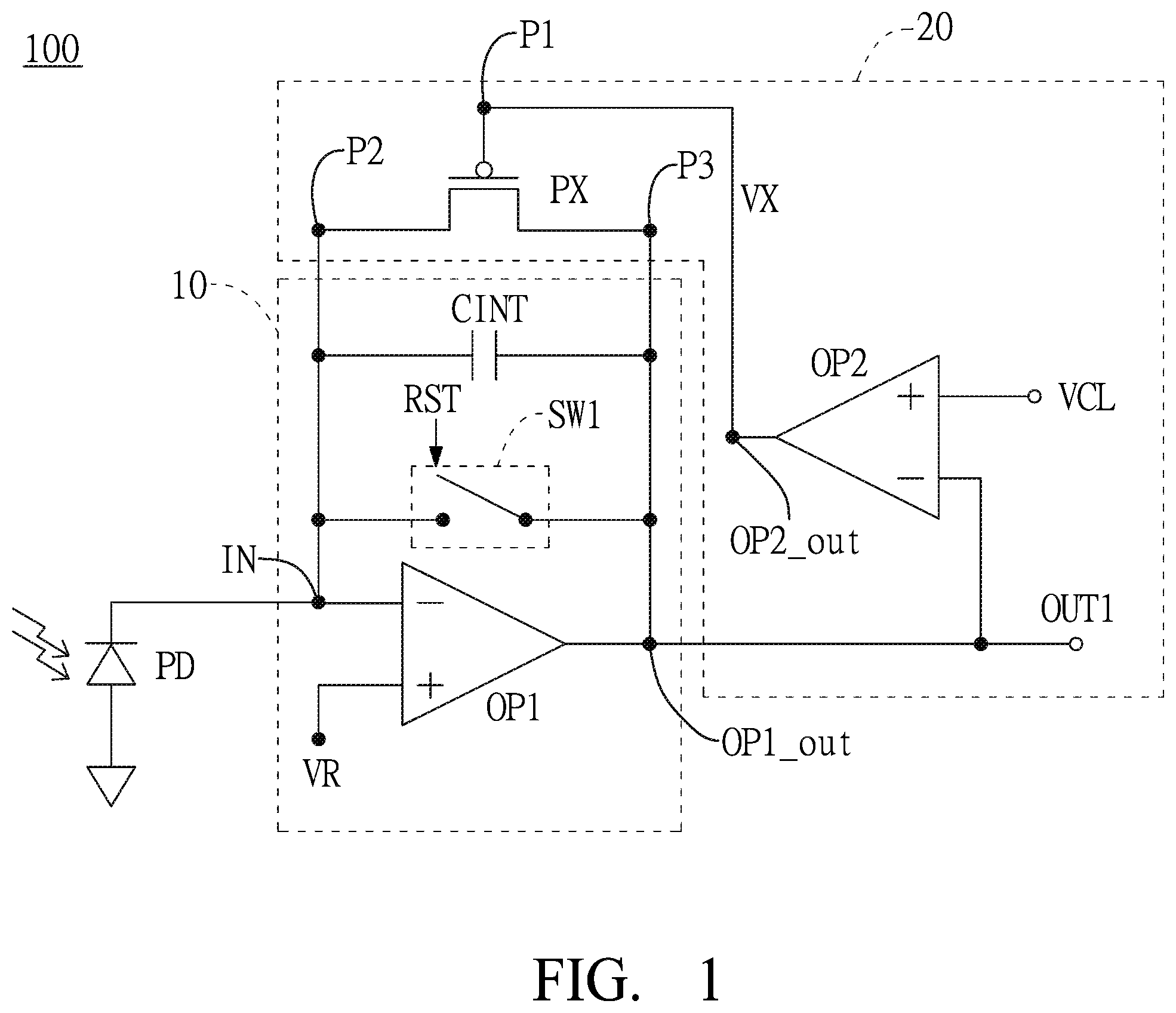 Patent US12492937 — Active clamp photoelectric sensing device — Figure 1