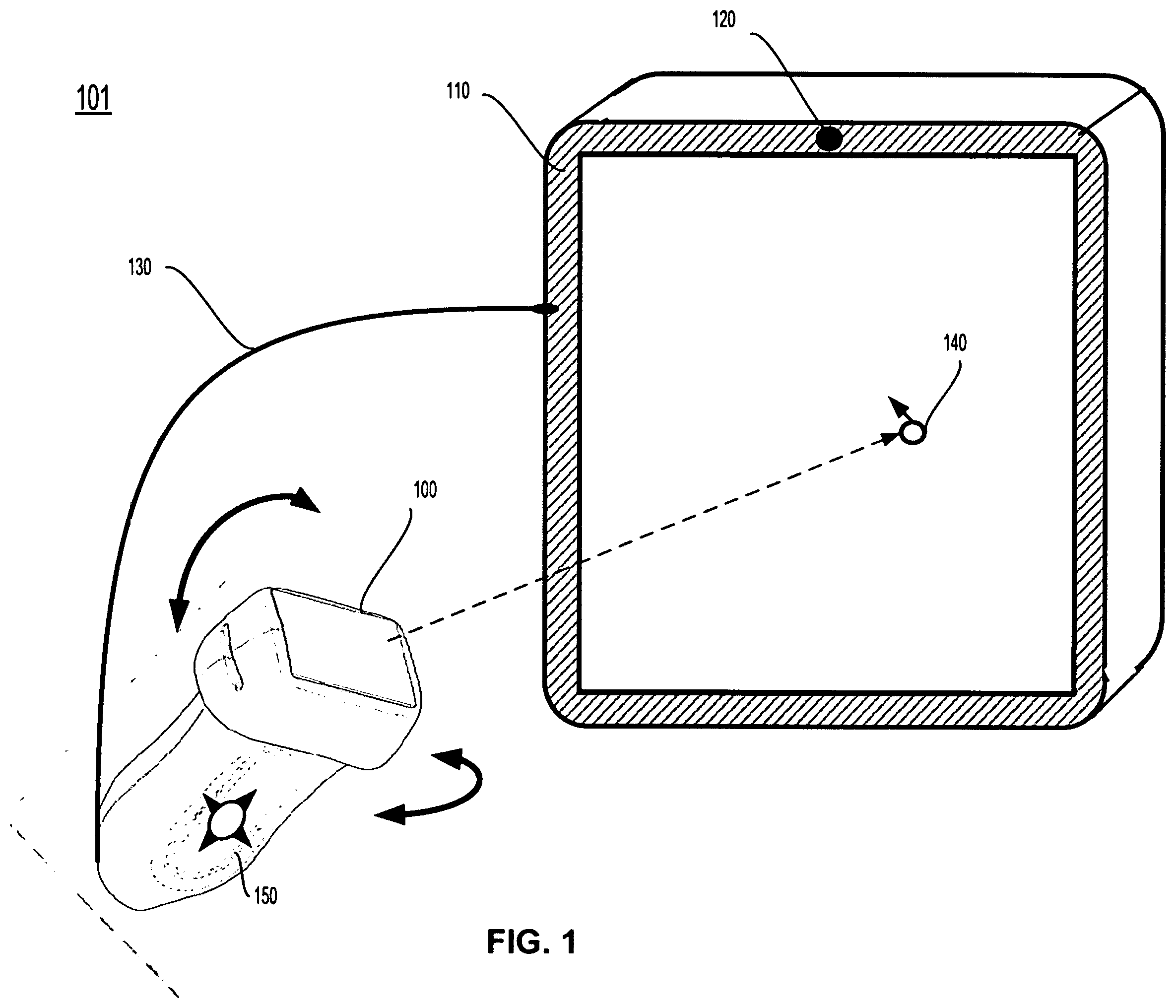 Patent US12492953 — Ultrasound probe with pointer remote control capability — Figure 1