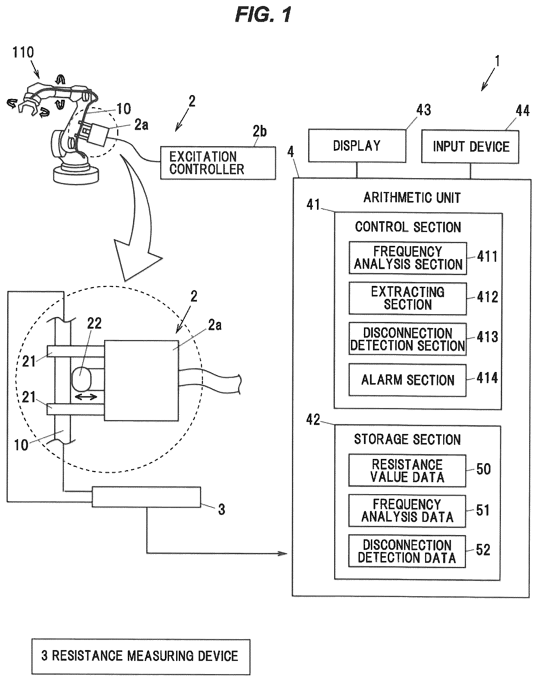 Patent US12492962 — Disconnection detection method and disconnection detection device — Figure 1