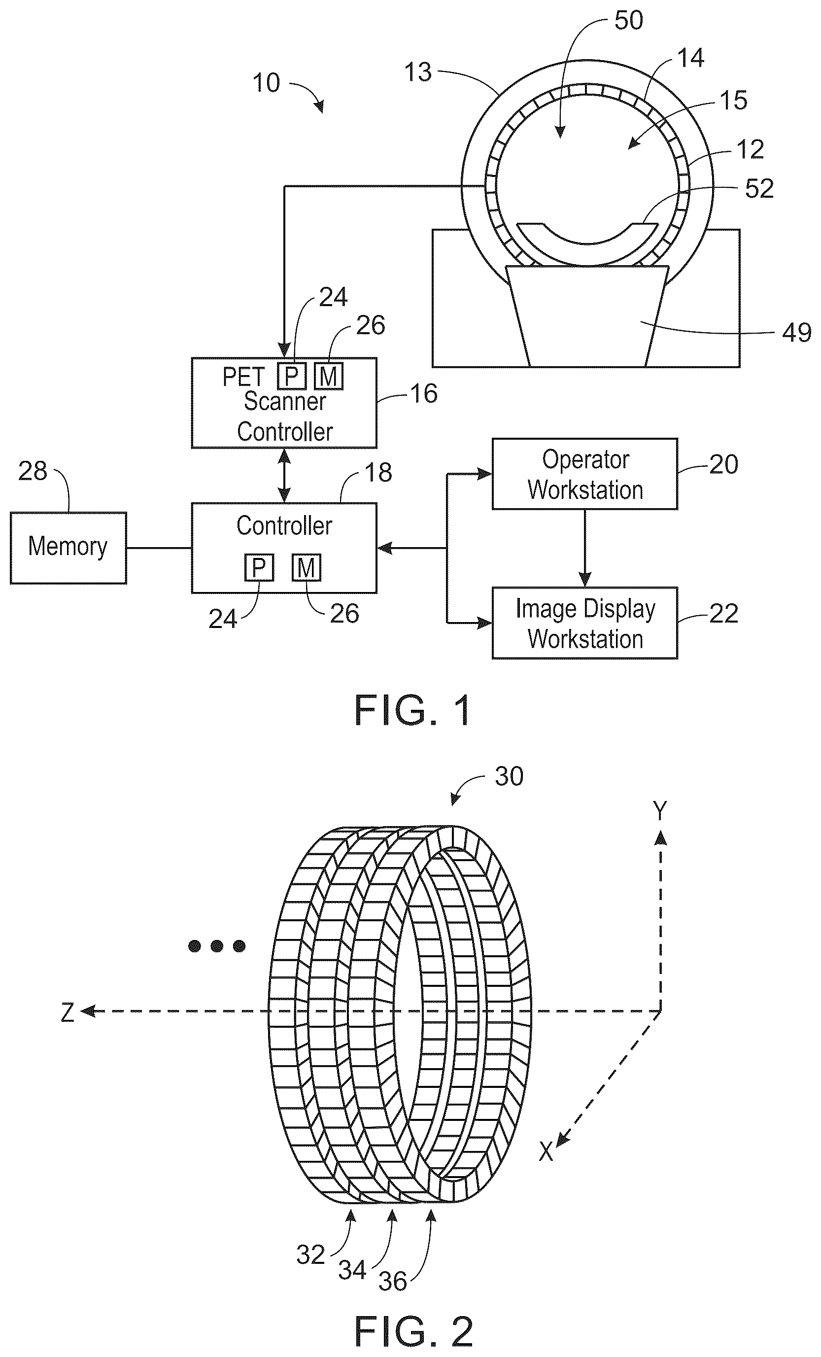 Patent US12496019 Figure 1 – System and method for sensitivity-based patient positioning for emission tomography imaging