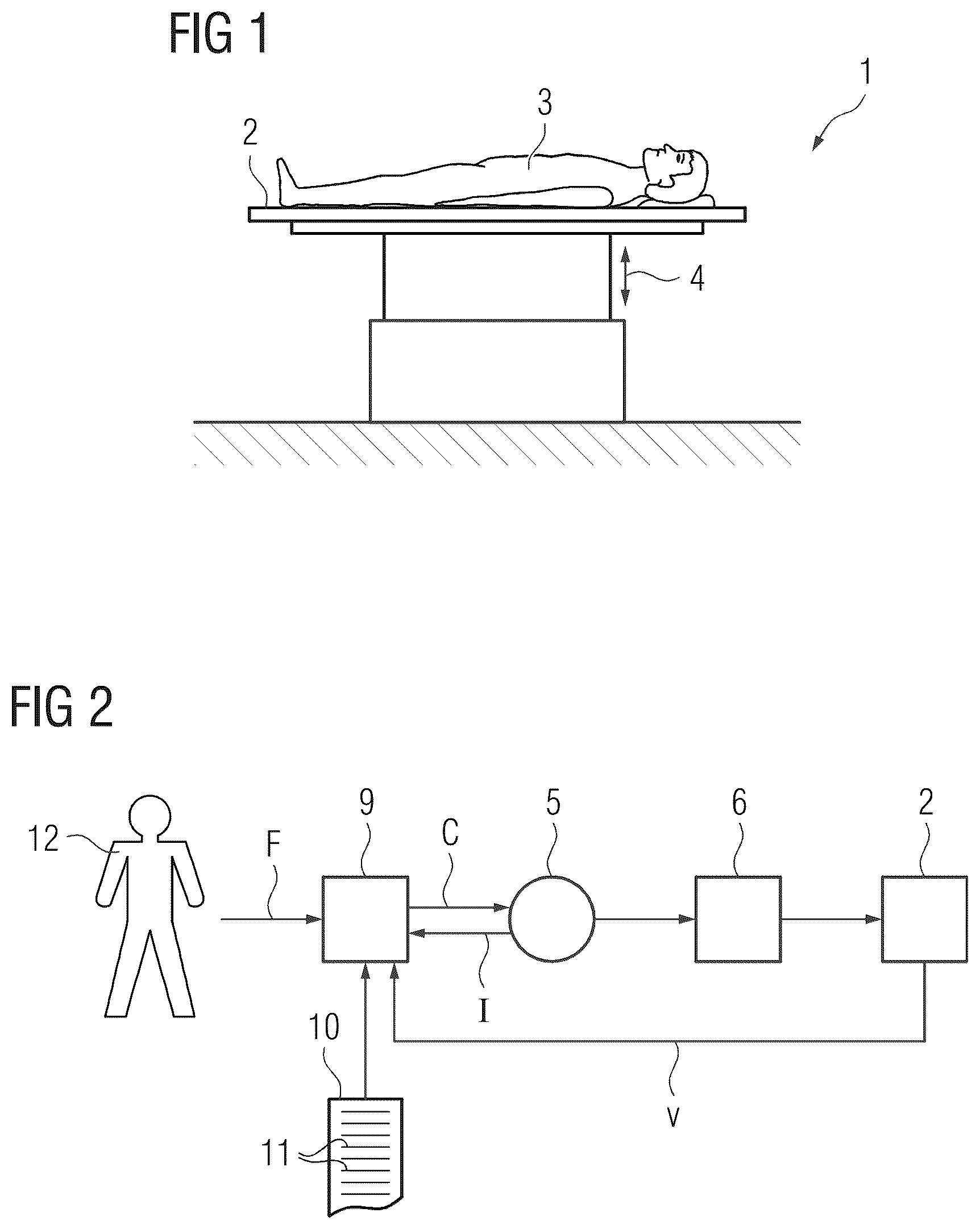 Patent US12496021 — Optimized adjustment of a patient couch in the vertical direction — Figure 1