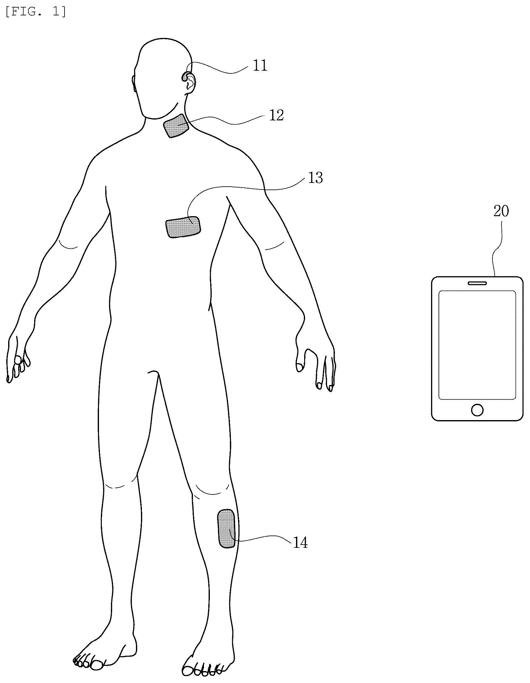 Patent US12496040 — Diagnosis system using attachable patch type ultrasonic transducer — Figure 1