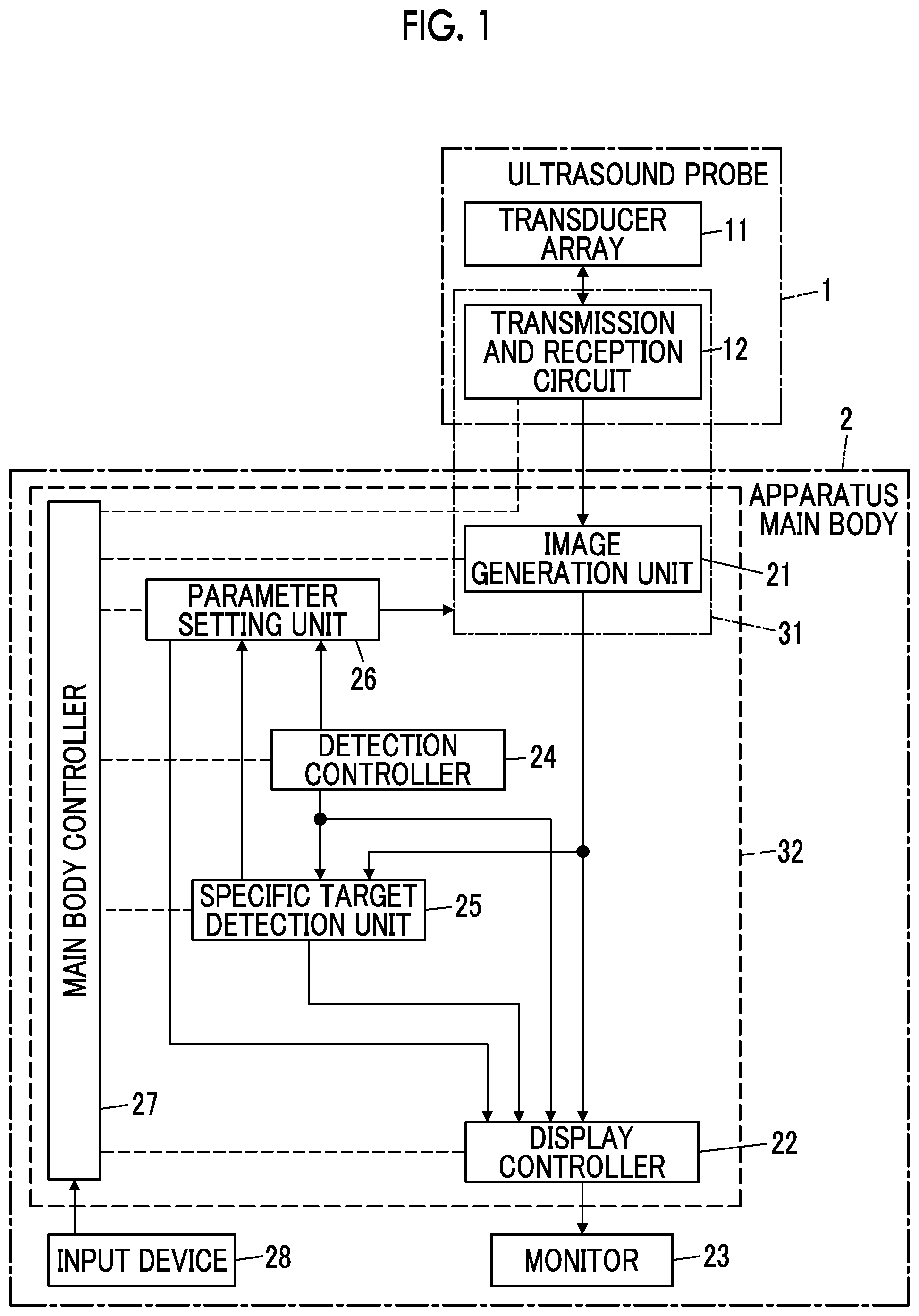 Patent US12496045 — Ultrasound diagnostic apparatus and control method of ultrasound diagnostic apparatus — Figure 1