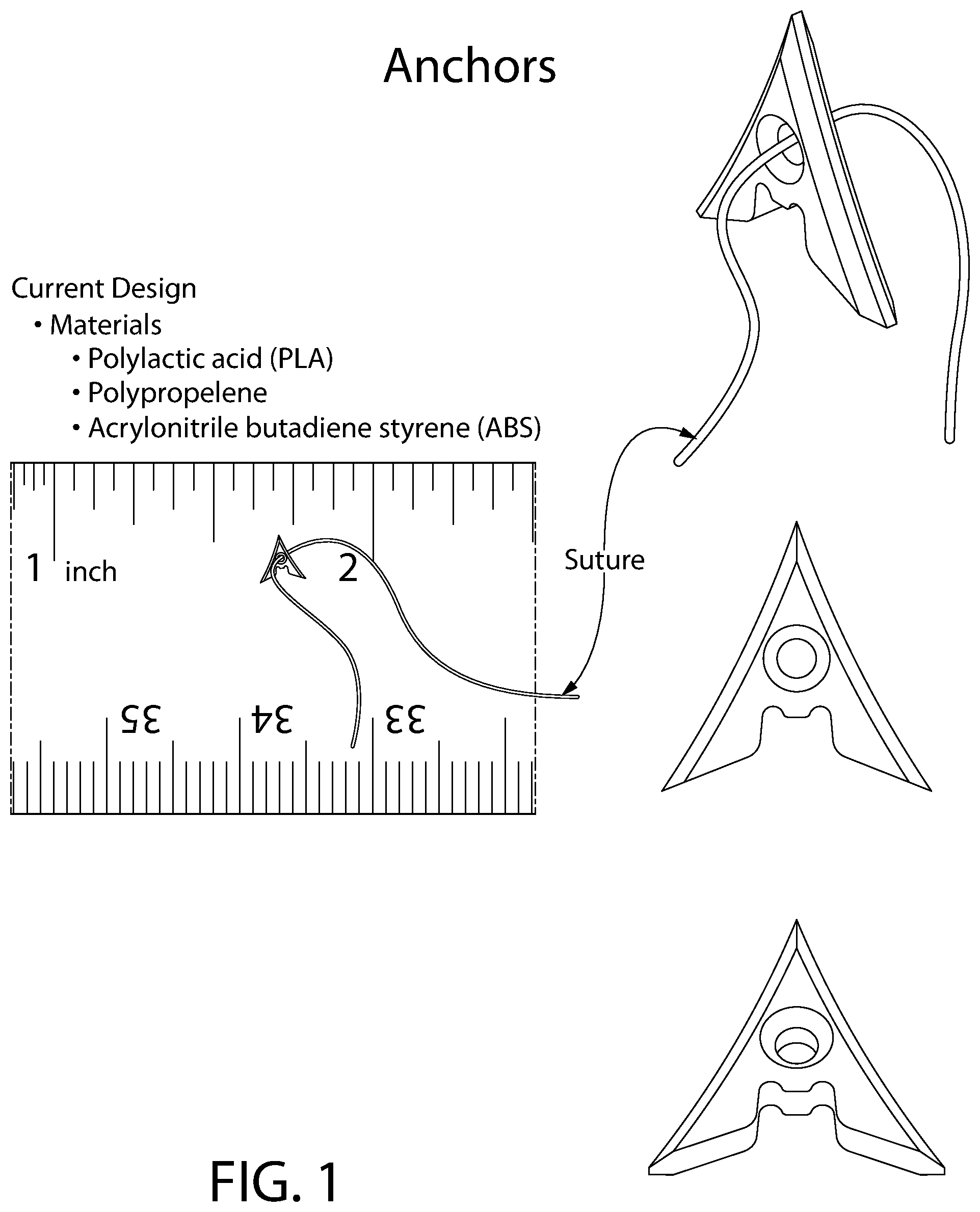 Patent US12496057 — Suture materials, suture placement devices and methods of suture placement and tissue approximation — Figure 1