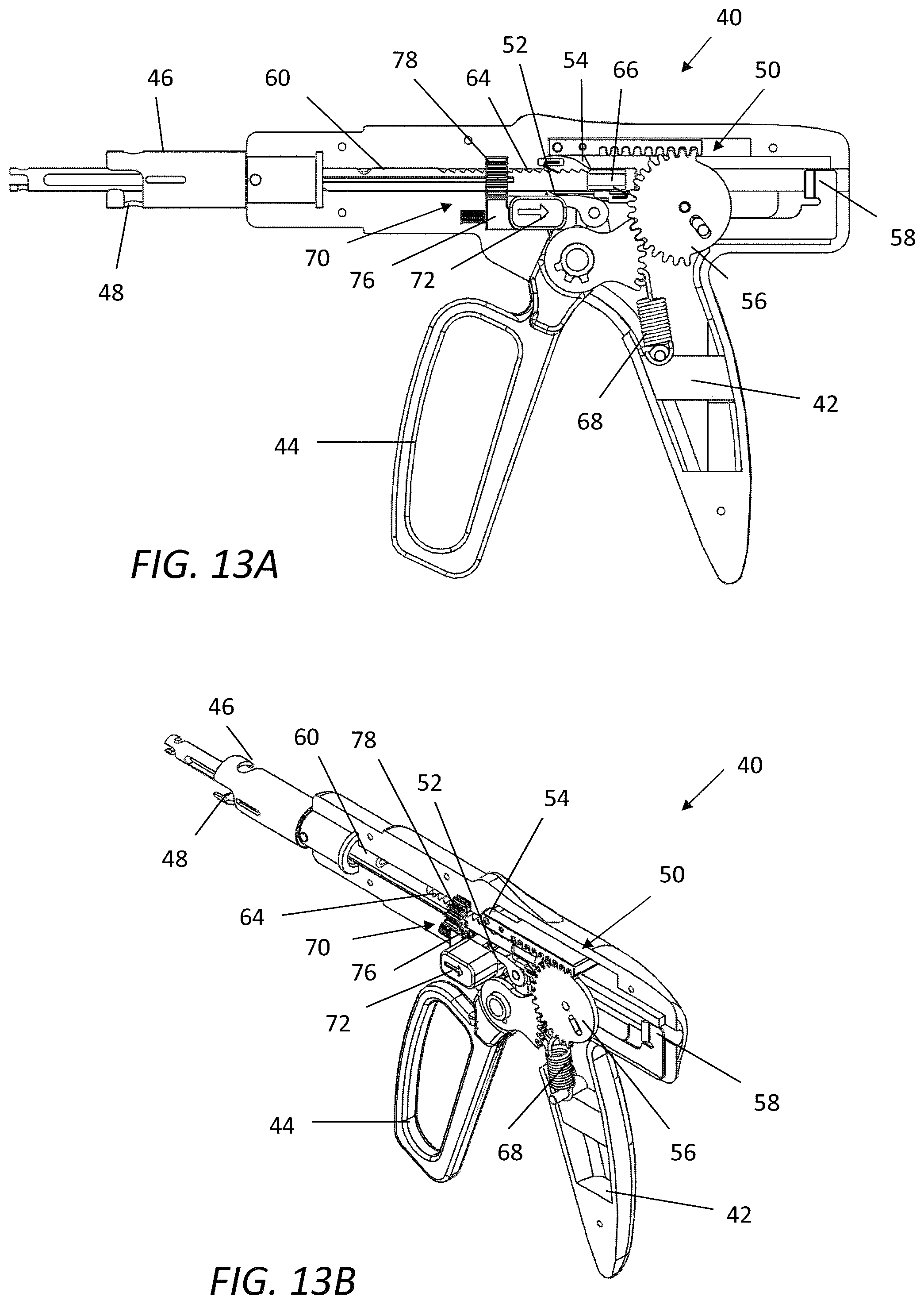 Patent US12496066 Figure 11 – Surgical stapler handle assembly having actuation mechanism with longitudinally rotatable shaft