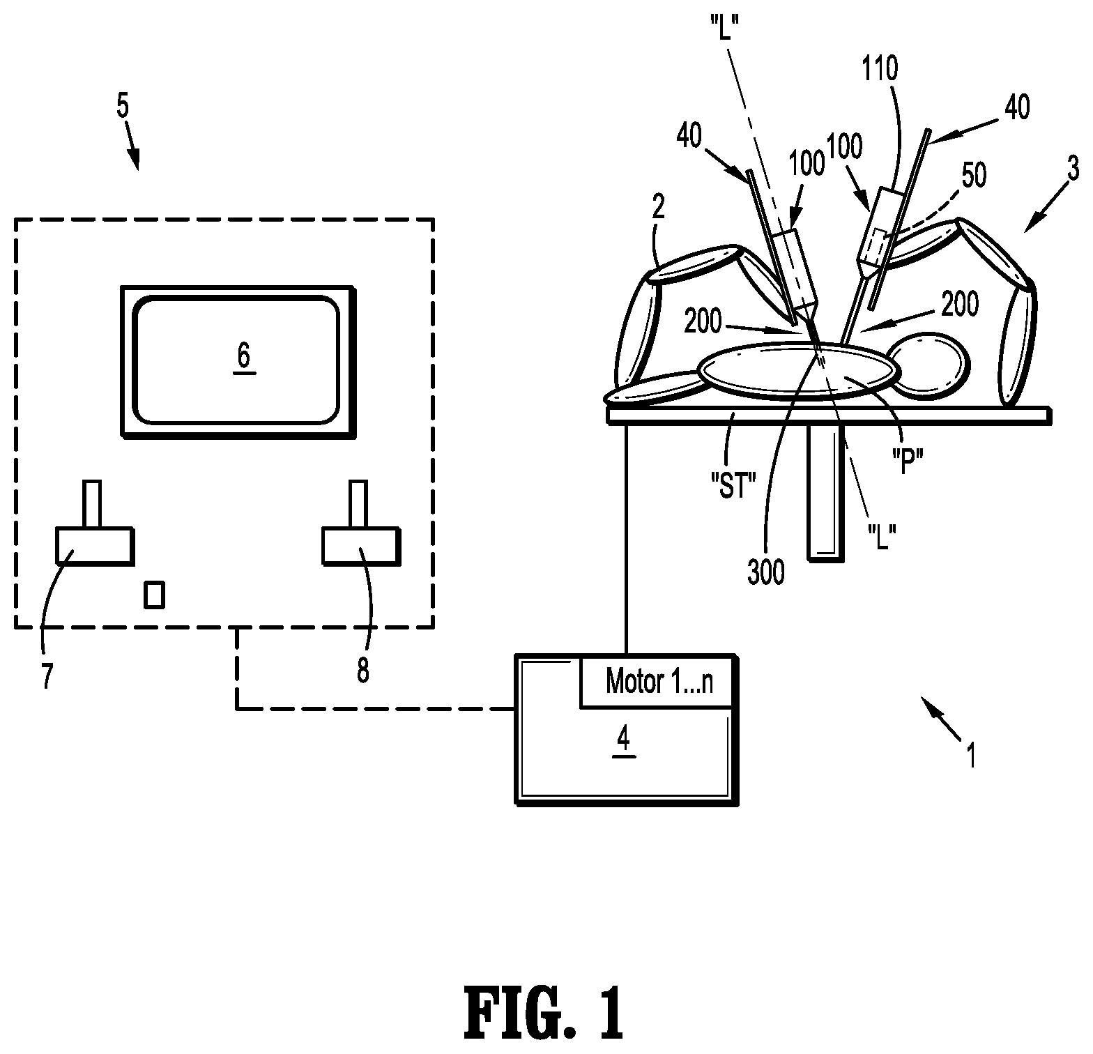 Patent US12496154 Figure 1 – Robotic surgical instrument including instrument rotation based on translation position