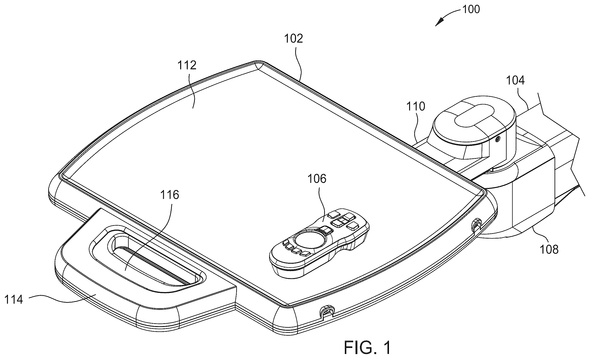 Patent US12496158 — Systems including a wireless remote and tray — Figure 1