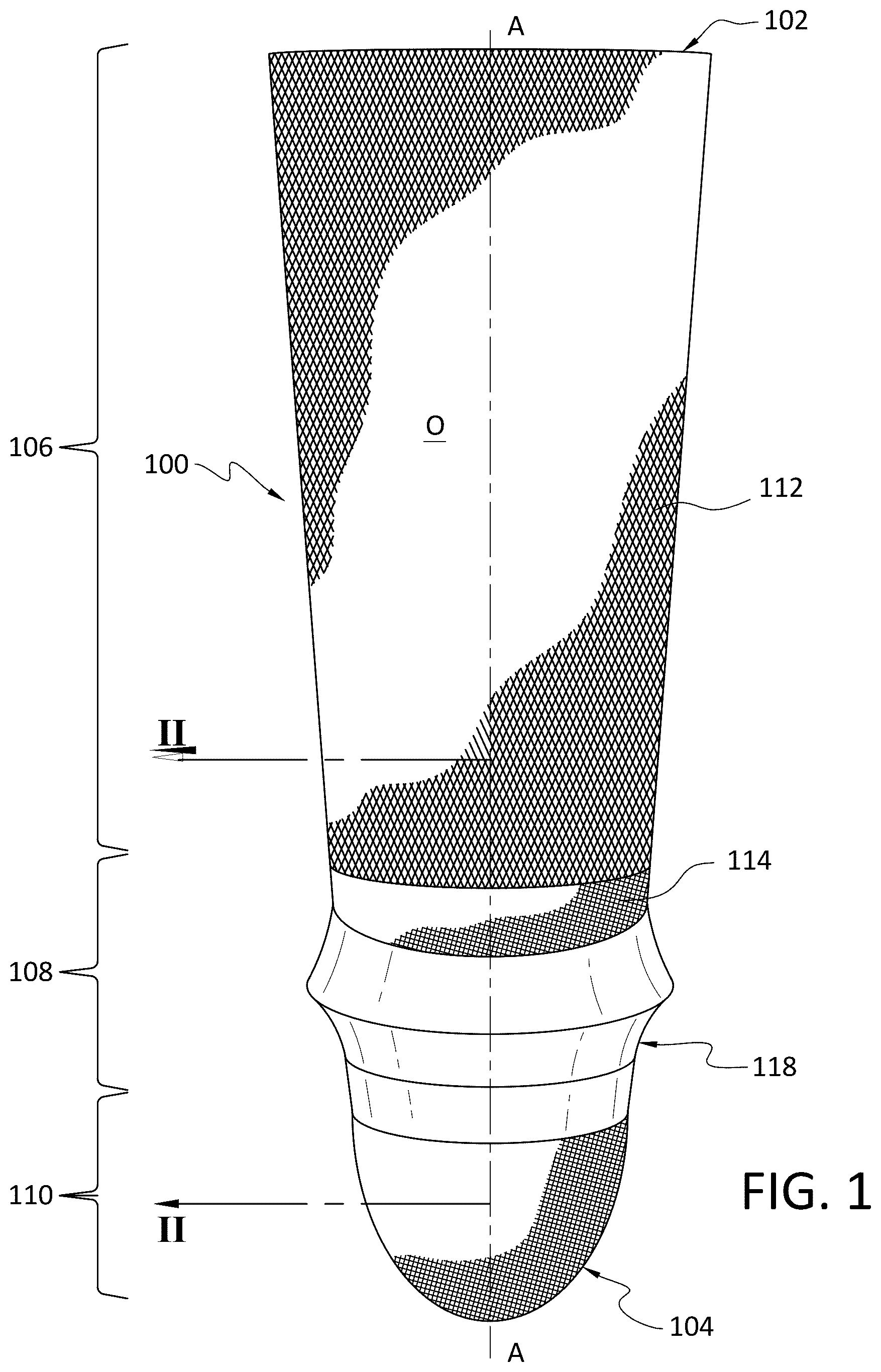 Patent US12496199 — Ventilated prosthetic liner — Figure 1