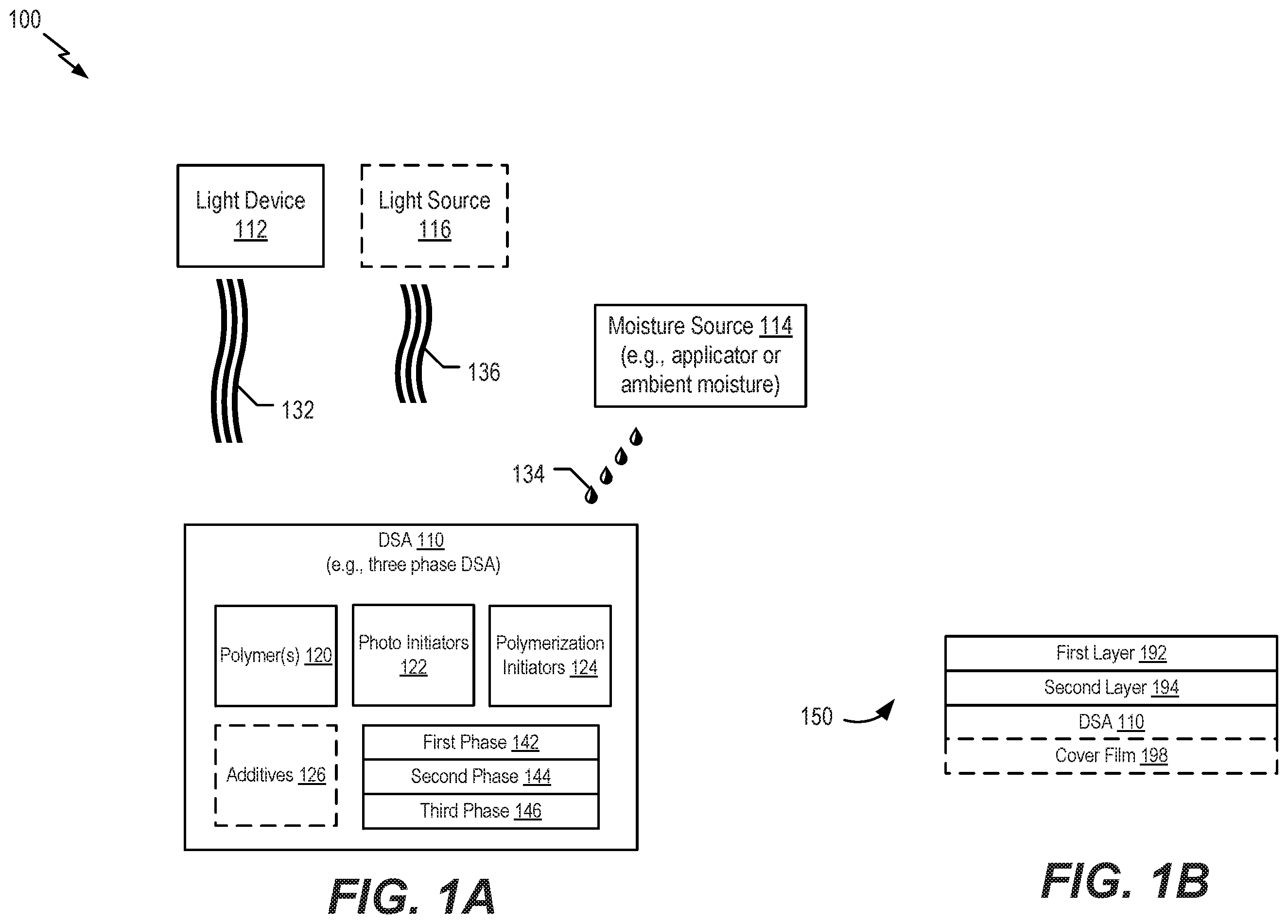 Patent US12496230 — Moisture and electromagnetic radiation switchable adhesive and apparatuses, systems, and methods therefore — Figure 1