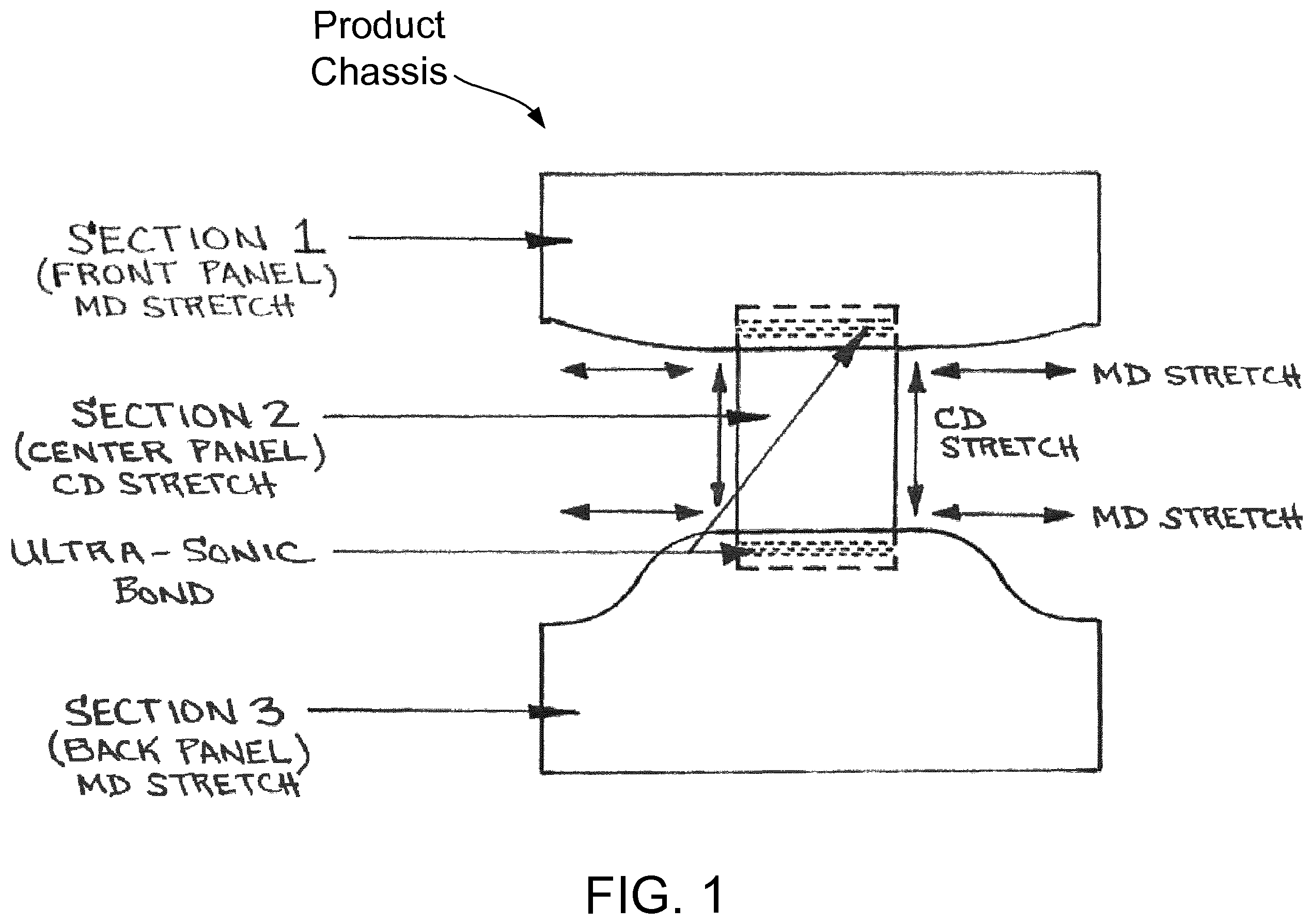 Patent US12496233 Figure 1 – Multi-purpose disposable underwear