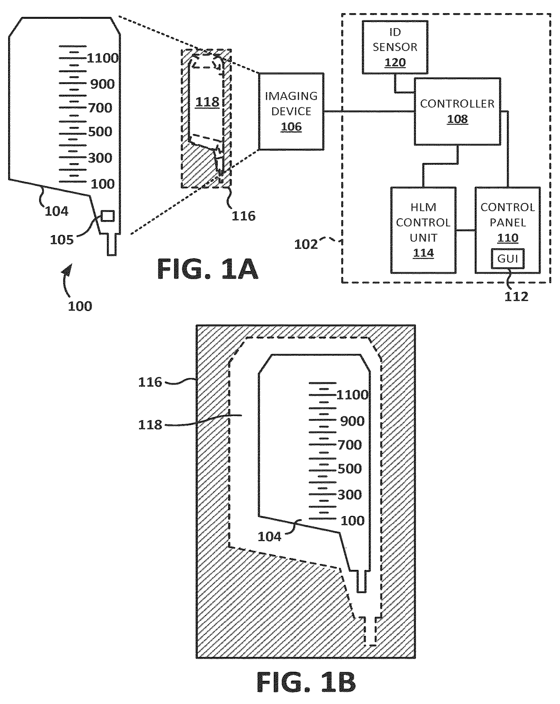 Patent US12496386 — Optical level control system — Figure 1
