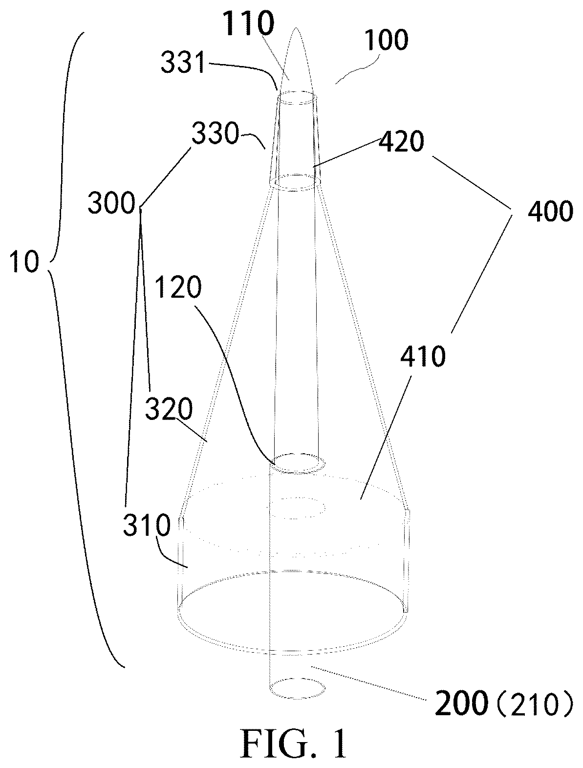 Patent US12496437 Figure 1 – Tattoo practice device and operation pen using the same