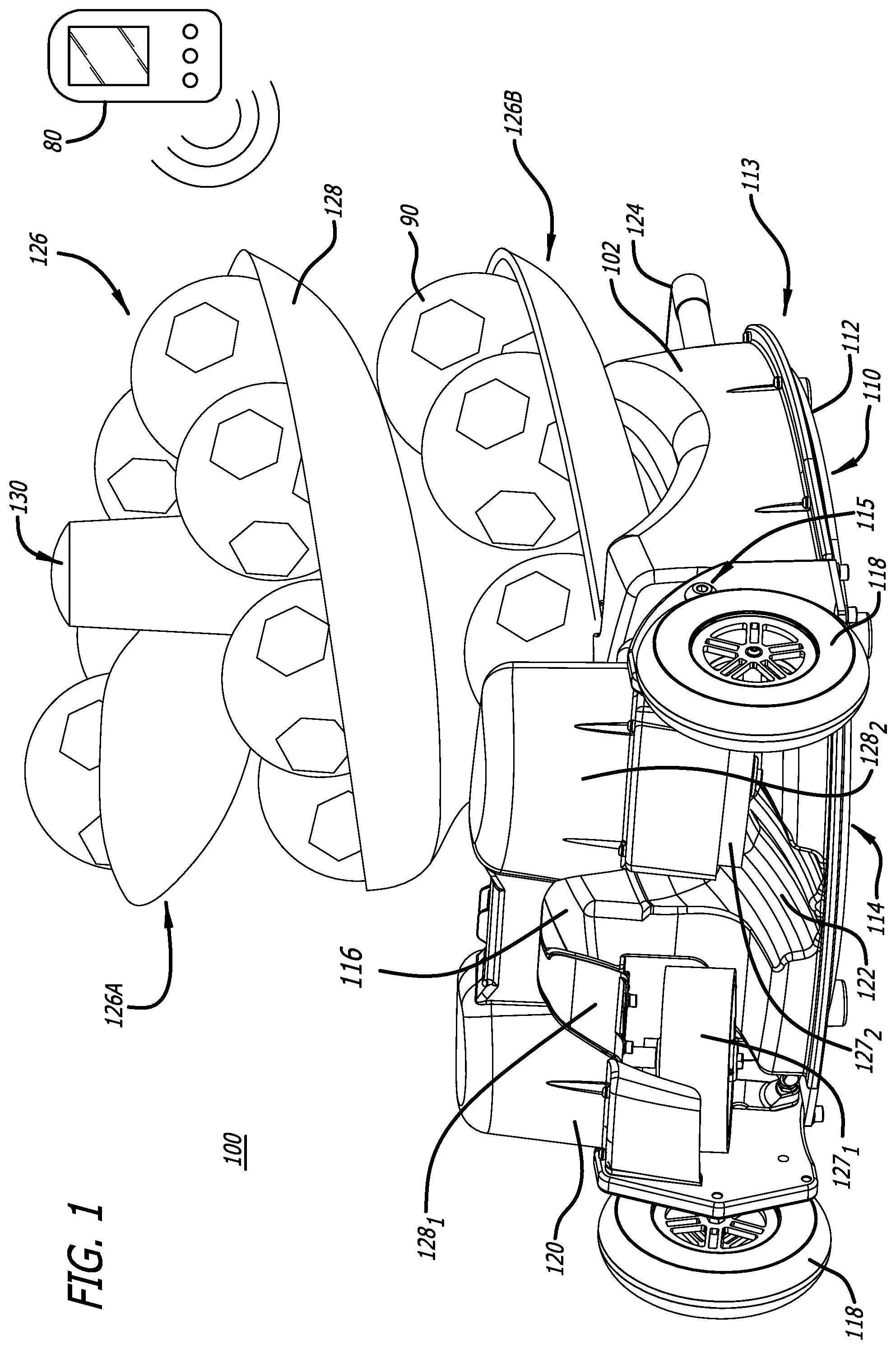 Patent US12496491 — System and method for a ball-throwing machine — Figure 1