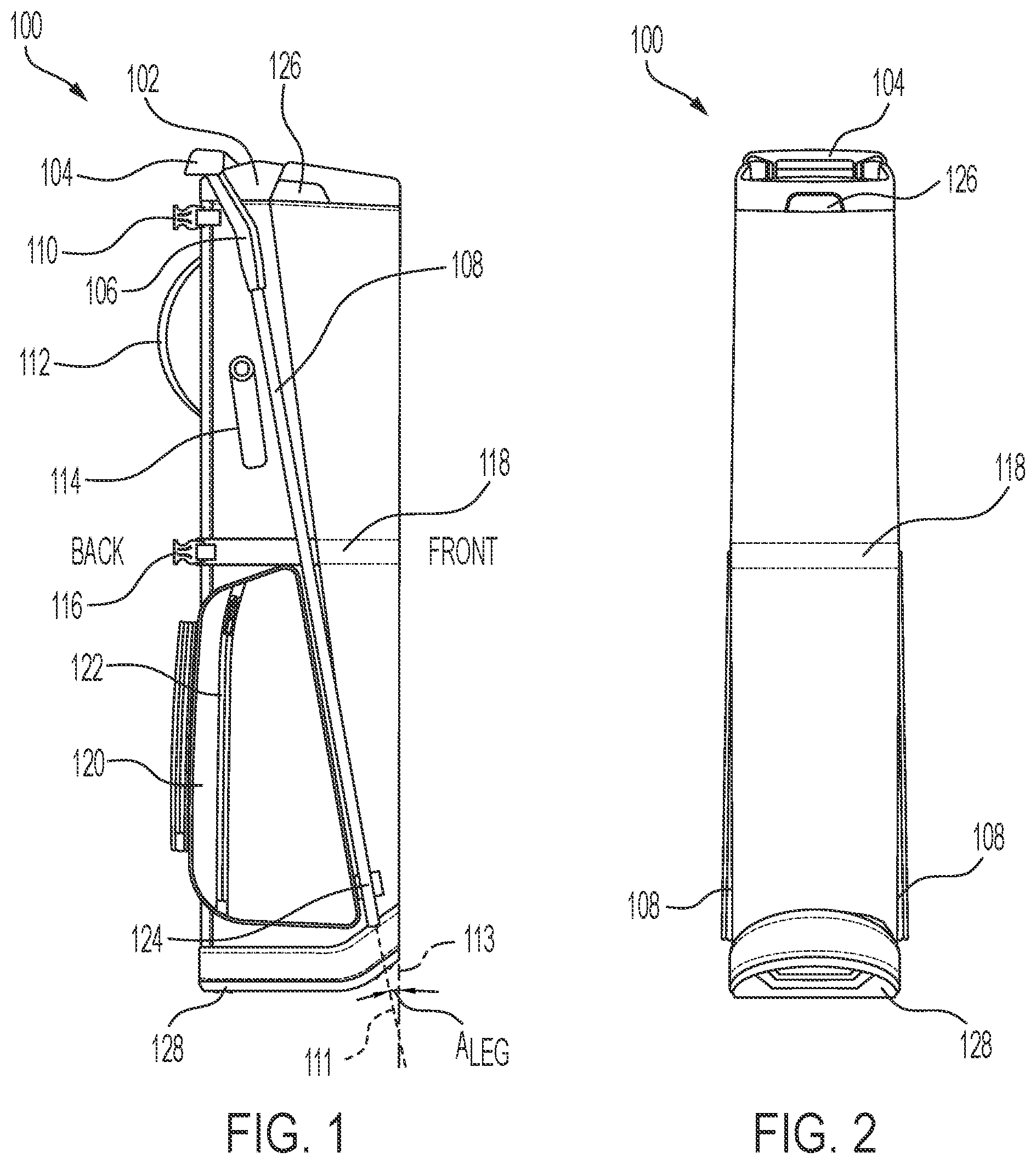 Patent US12496501 — Lightweight golf bag with a top cuff actuator mechanism — Figure 1