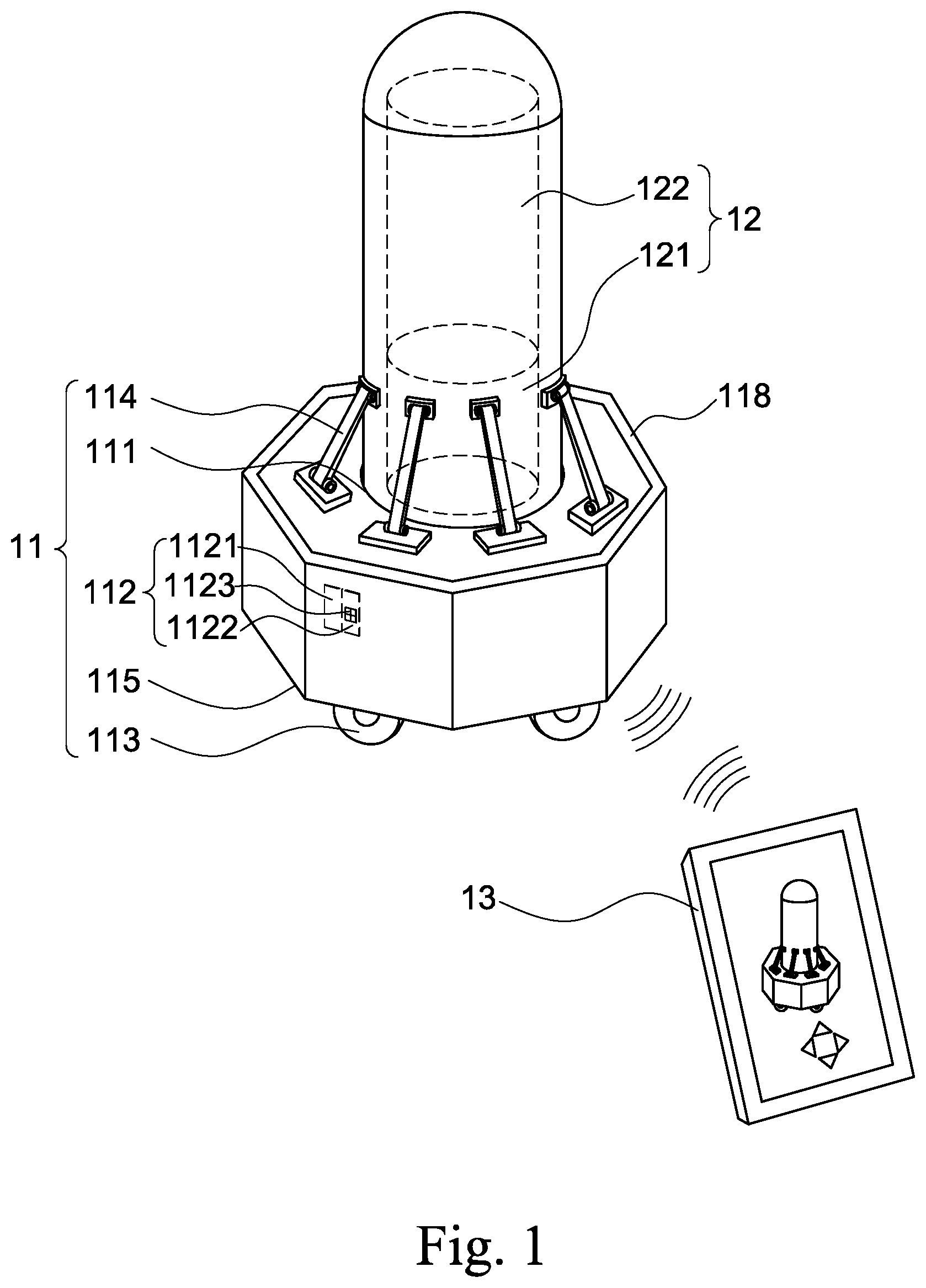 Patent US12496505 — Boxing training robot with feedback function — Figure 1