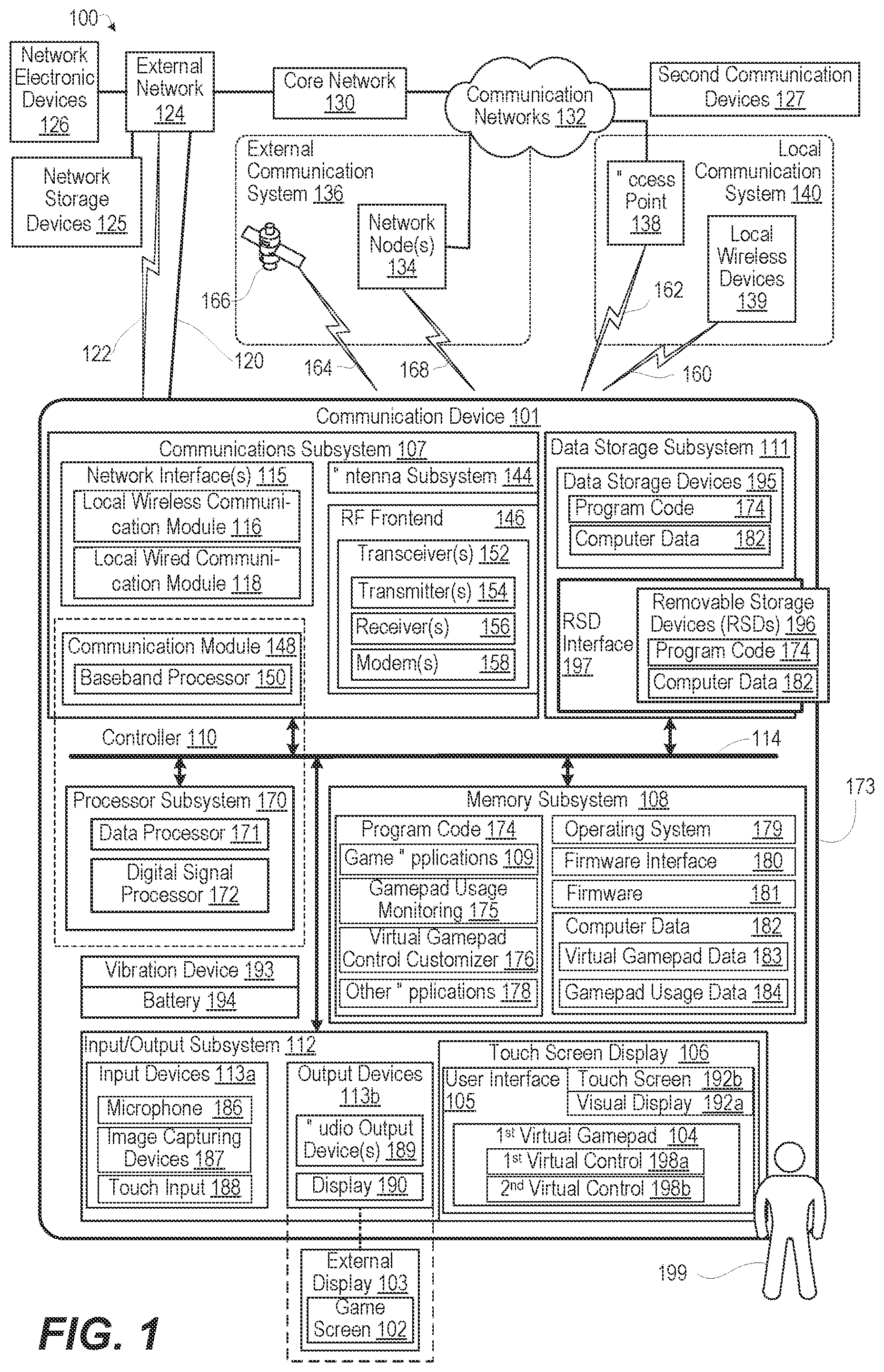 Patent US12496513 — Touch screen display game controller customized per game application in response to control usage — Figure 1