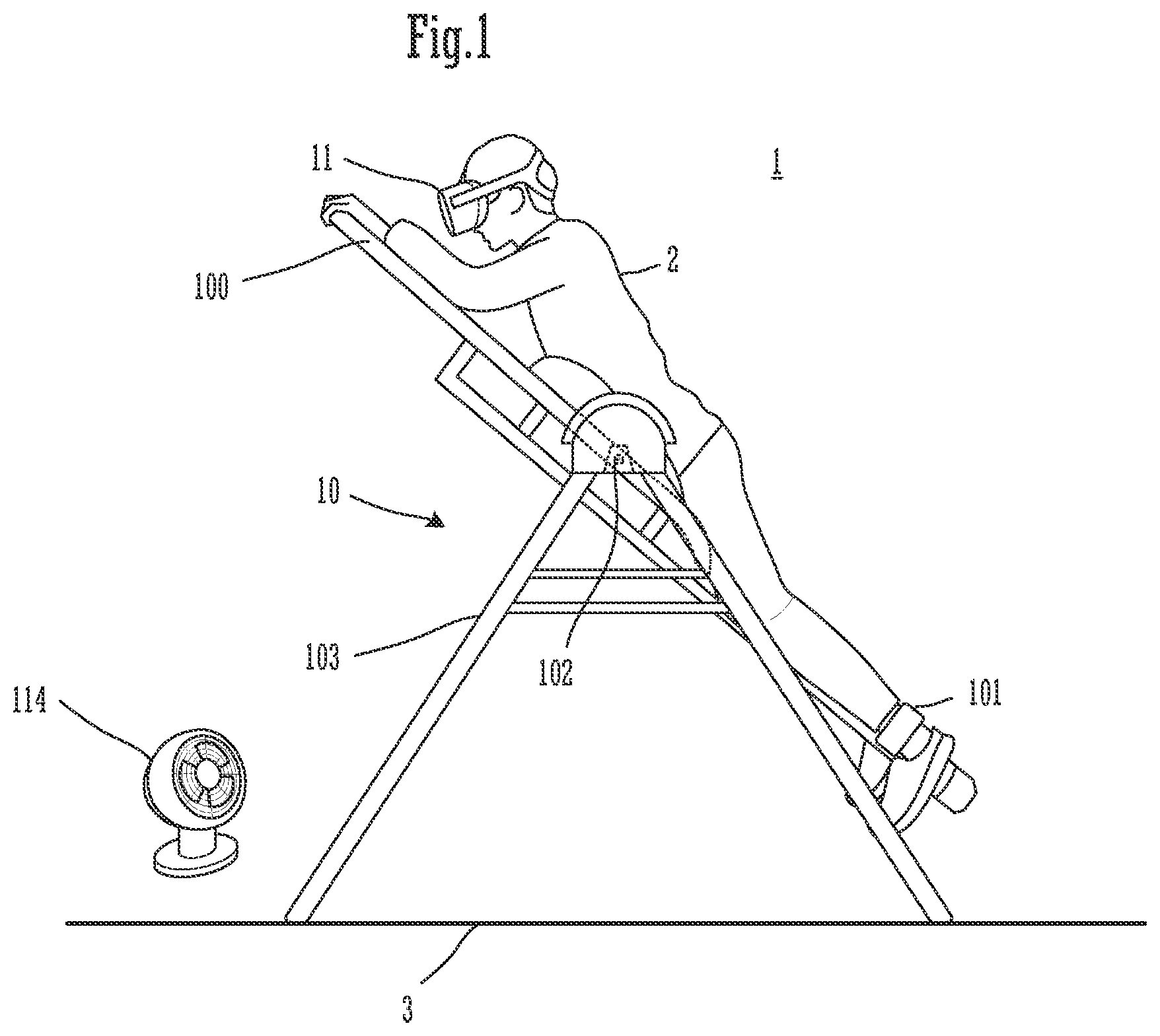Patent US12496517 — Virtual experience device enabling experiencing feeling of falling — Figure 1