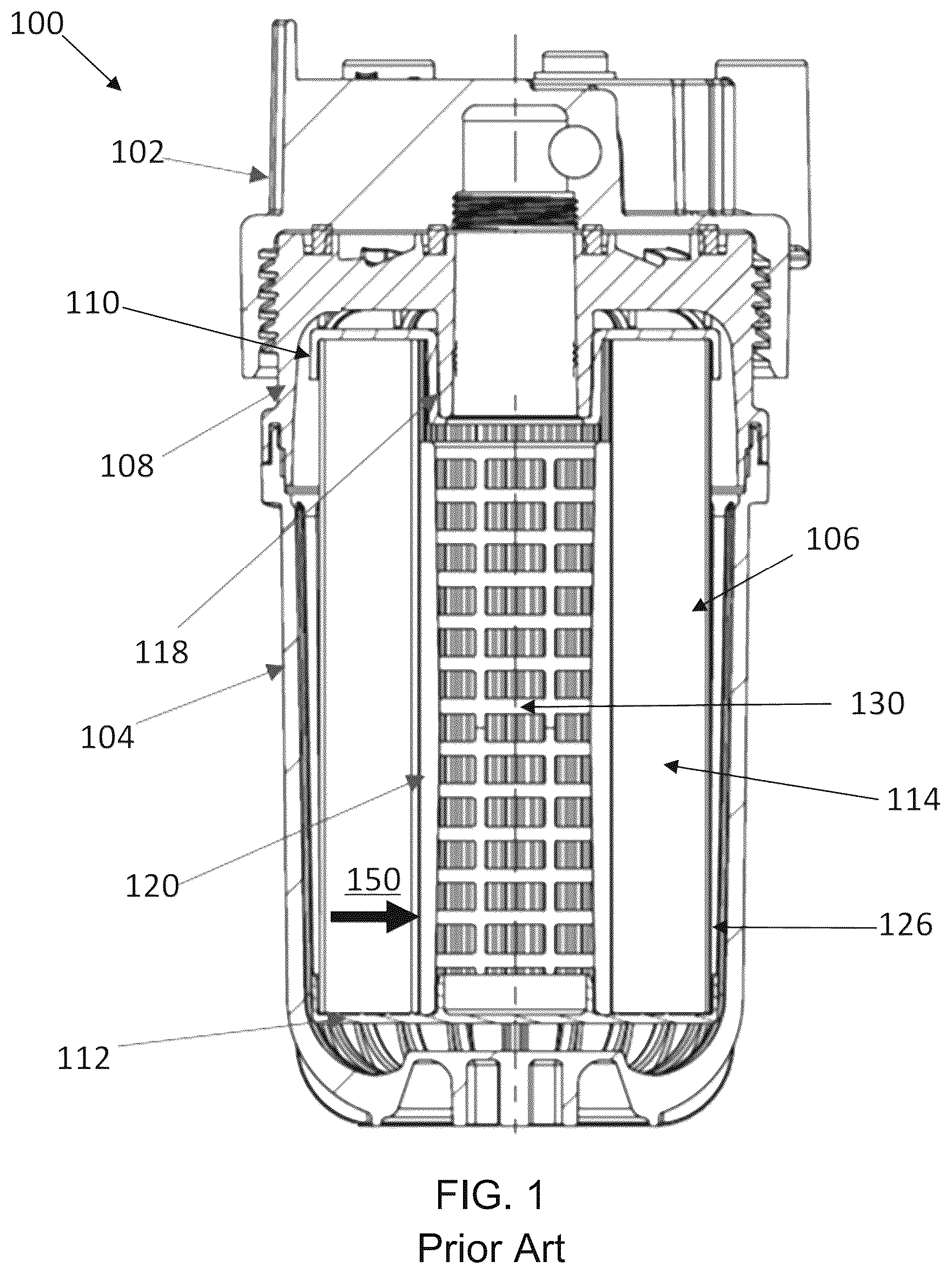 Patent US12496539 — Filter element with self-contained electrostatic buildup protection — Figure 1